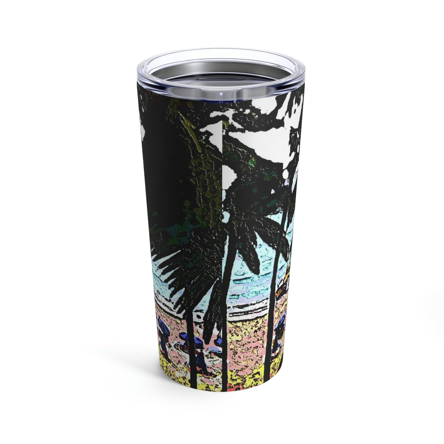 Tumbler 20oz ... "A Beautiful Beach Amongst The Palms" ... The Outrigger Waikiki, Honolulu, Oahu ... Original Works ...