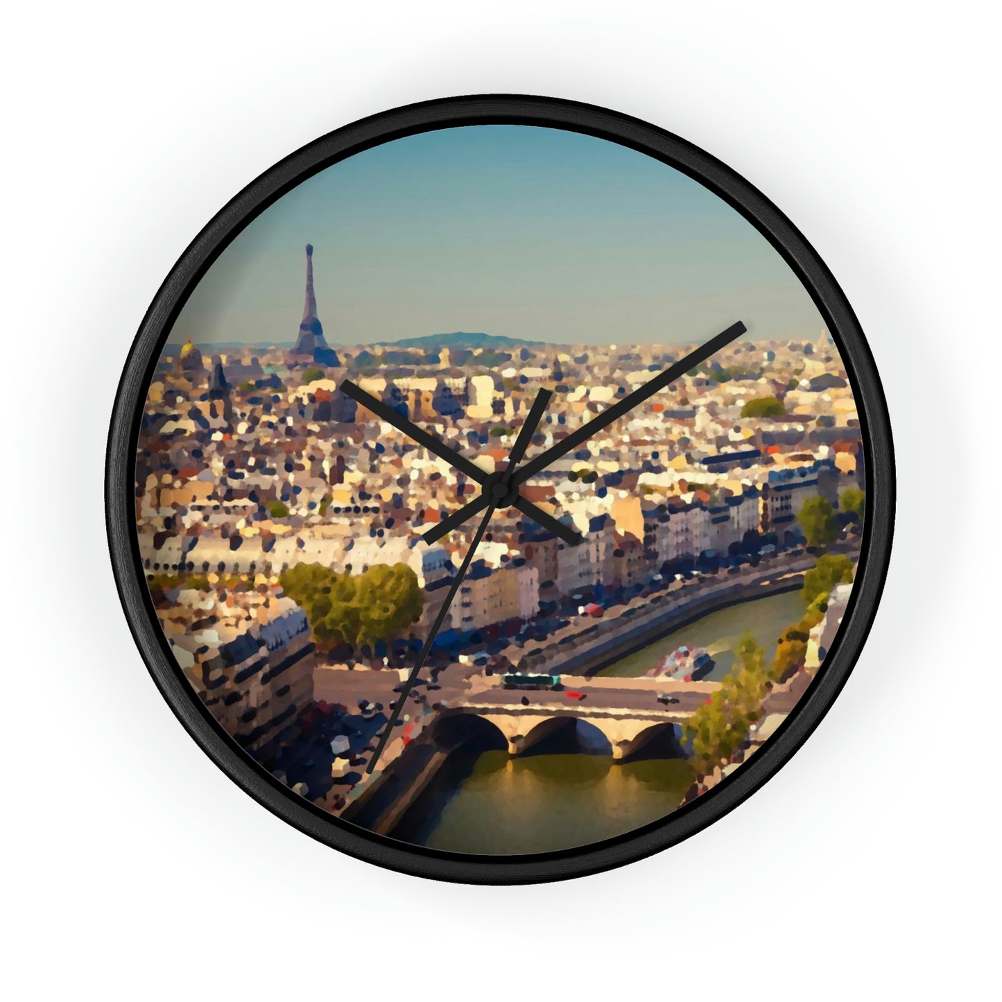 Wall clock ... Au Paris ... "Along The River Seine" ... Barbara Joan Bonnel-Holt: 1972 ... Original Works ...