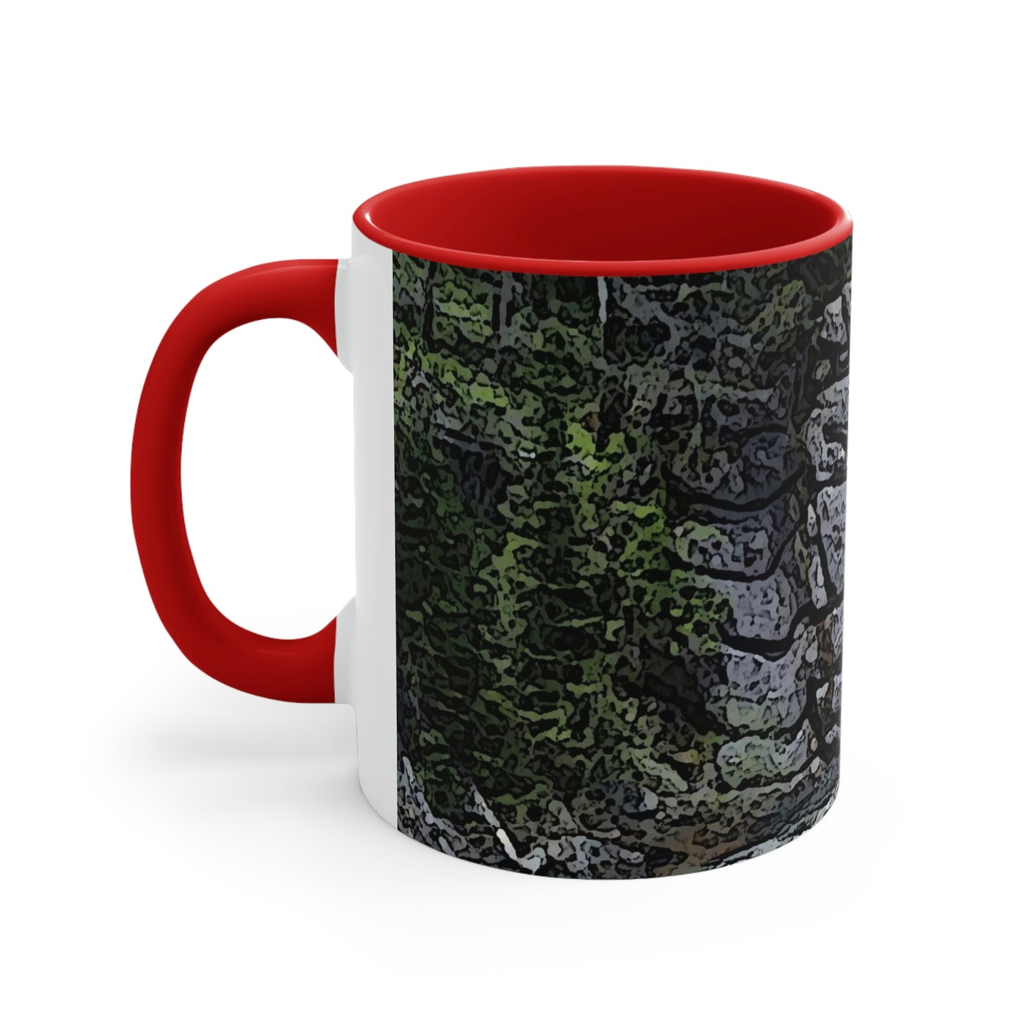 Accent Coffee Mug, 11oz ..."I Am Innocent" ... Tricky-Dick Immortalized ... Nixon Rock: Along The River ... Central Idaho, Summer 2020 ... Original Works ...