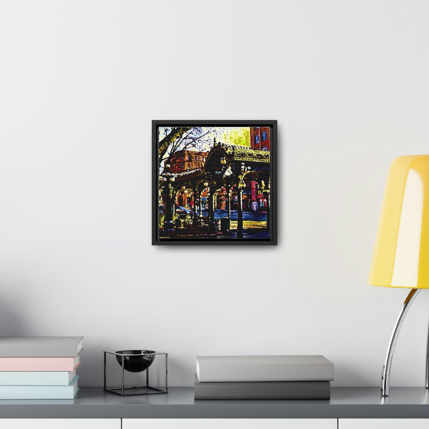 Gallery Canvas Wraps, Square Frame ... A Very Fine Place To Meet ... To Catch The Bus ... 'To Find A Friend' .. Just-To-Hangout ... Dr FJHolt Base Photo ... Original Works ...