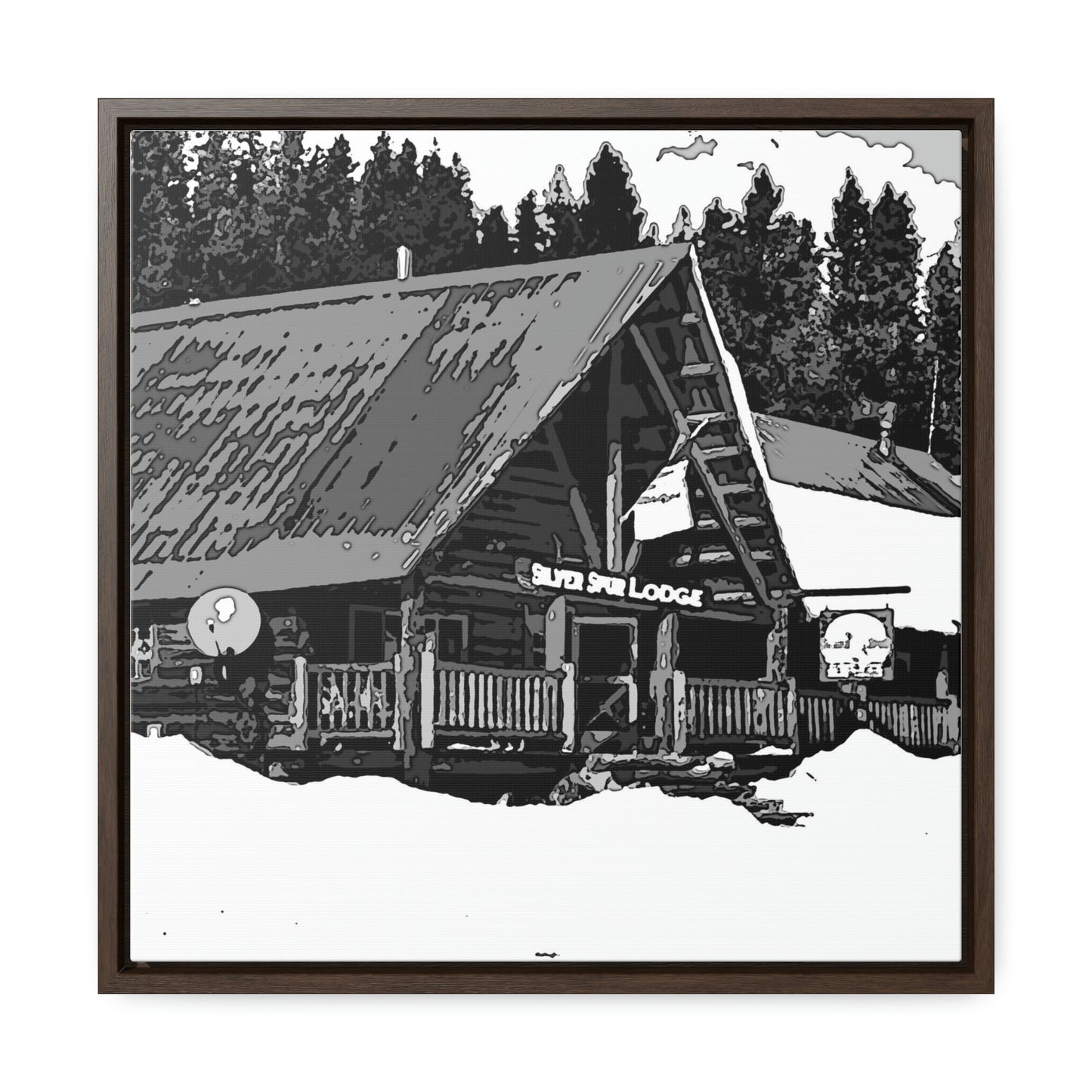 Gallery Canvas Wraps, Square Frame ... A Beautiful Lodge & Back-Country Outfitter In A Mountain Town ... 'Dixie, Idaho, November 2022' ... Original Works ...