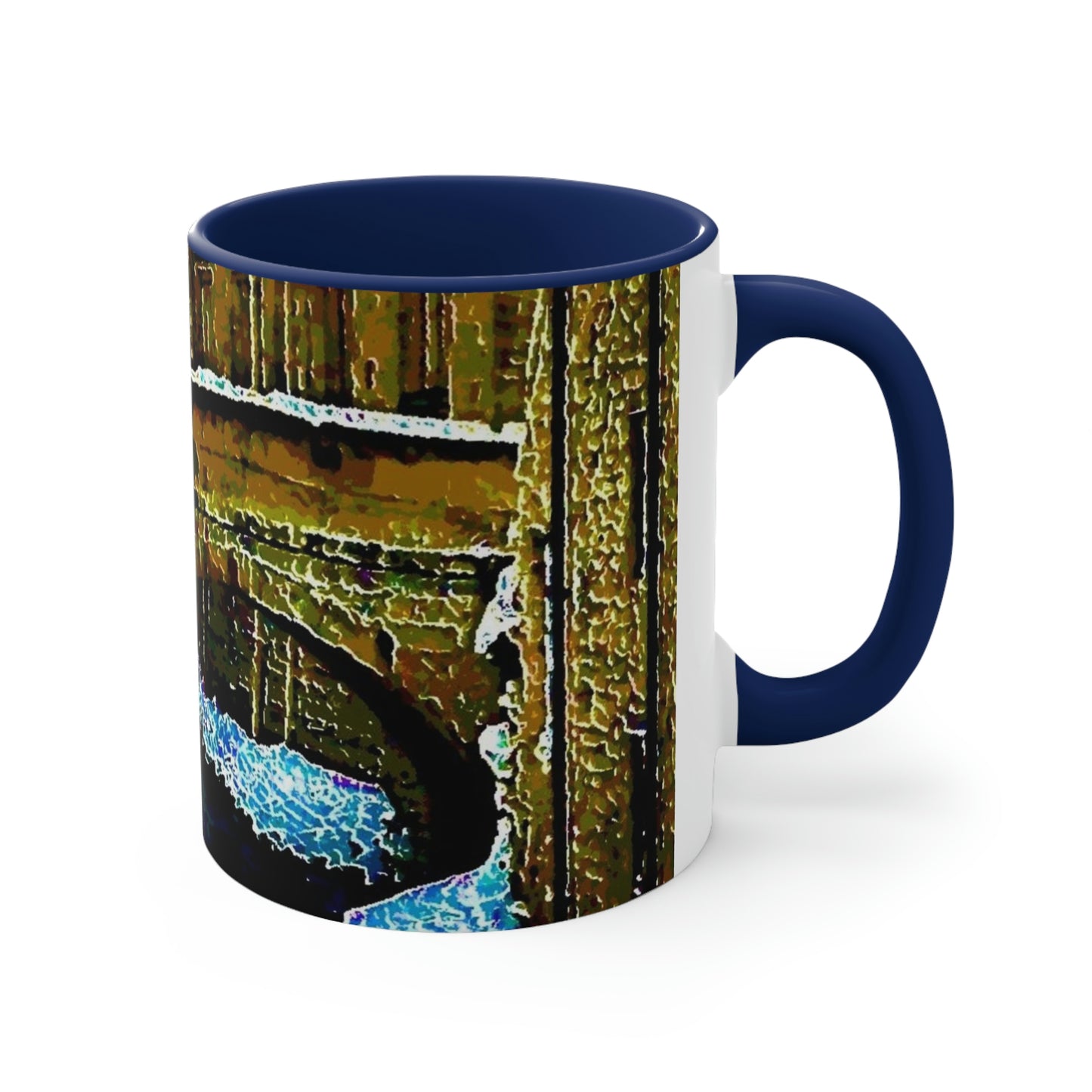 Accent Coffee Mug, 11oz ...  Walikng The Streets & Alleys ... 'Strolling The Canals ... '  ... Original Works  ...