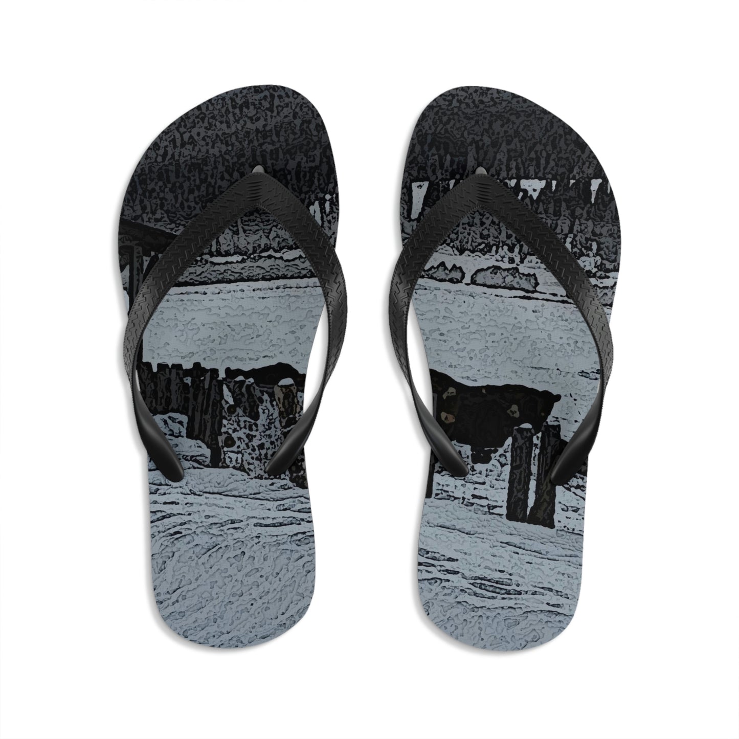 Unisex Flip-Flops ... A Quiet Morning ... "Along The Red River & Nature Preserve Plateau" ... Jan23 ... Original Works ...