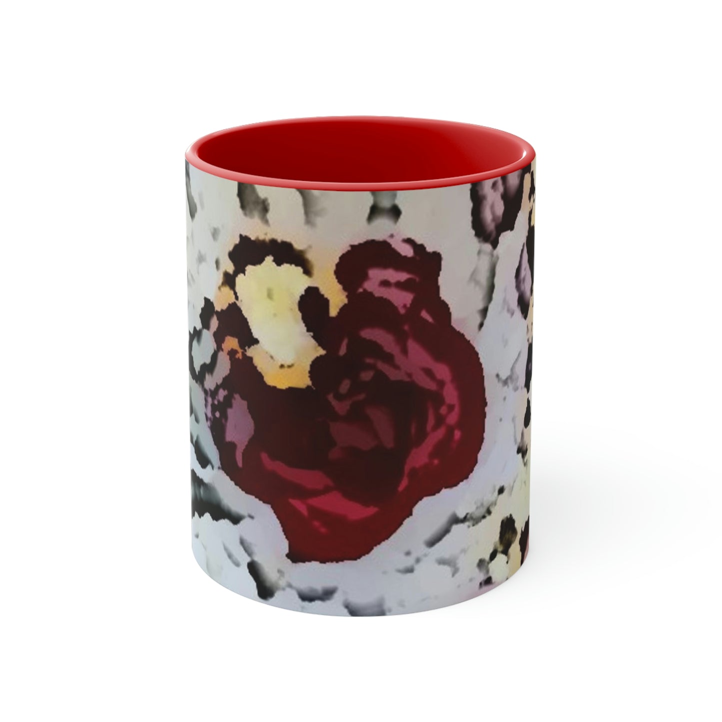 Accent Coffee Mug, 11oz ... "A Friendly Flower" ... Pointsettia 'Pointing' ... Original Works ... (Supplied Photograph) ...