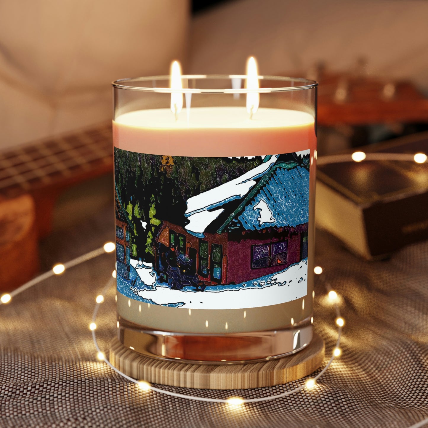 Scented Candle - Full Glass, 11oz ... "A Rider Passeth-Through-It" ... Colors Galore & A Bit Of Impressionism ... Original Works. Winter 2021. Central Idaho. Rendering Time: 12 Hours ...