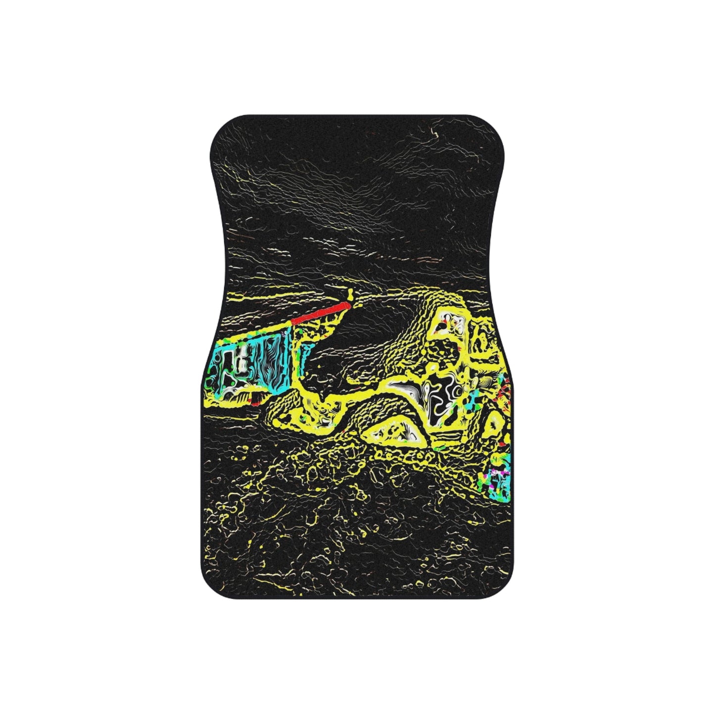 Car Mats (Set of 4) ... "Snow Vehicle In Snow Storm At-Rest" ... Circa 12Mar23 ... Central Idaho ... 18-Hours Rendering Time: Original Works ...
