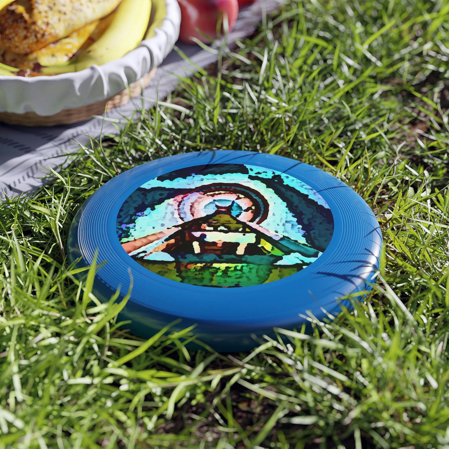 Wham-O Frisbee ... "Seattle's World Fair" ... Below Space Needle 'Looking Up' ... On A Very Rainy Morning (Father's Family Photo). ... Original ...