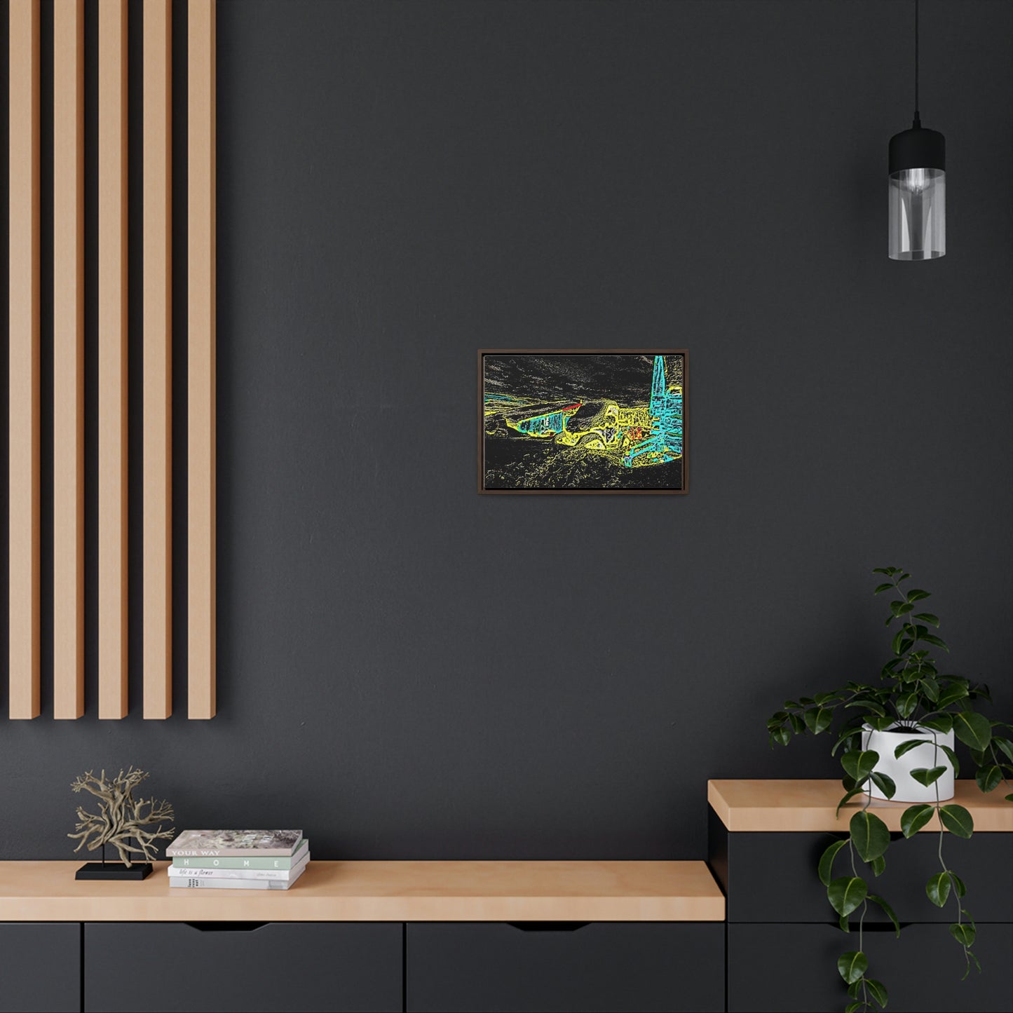Gallery Canvas Wraps, Horizontal Frame ... "Snow Vehicle In Snow Storm At-Rest" ... Circa 12Mar23 ... Central Idaho ... 18-Hours Rendering Time: Original Works ...