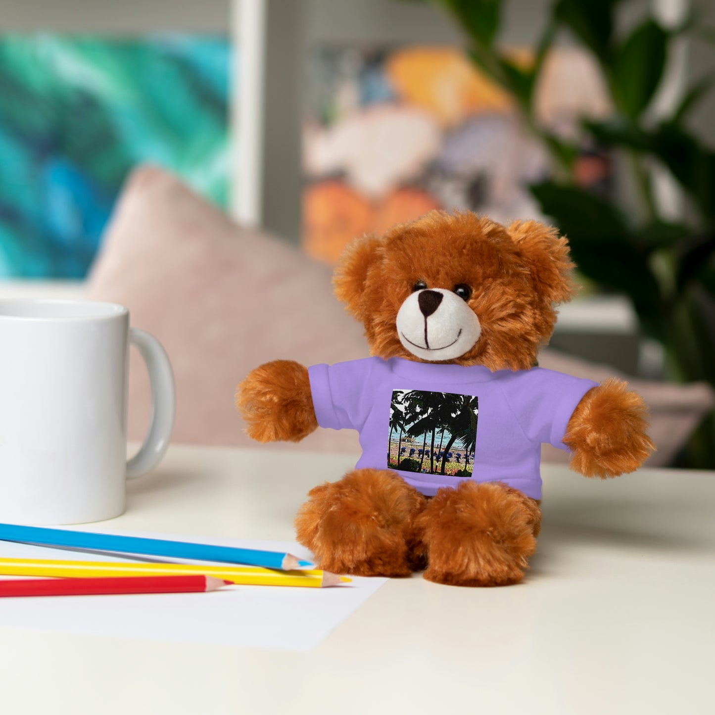 Stuffed Animals with Tee ... "A Beautiful Beach Amongst The Palms" ... The Outrigger Waikiki, Honolulu, Oahu ... Original Works ...