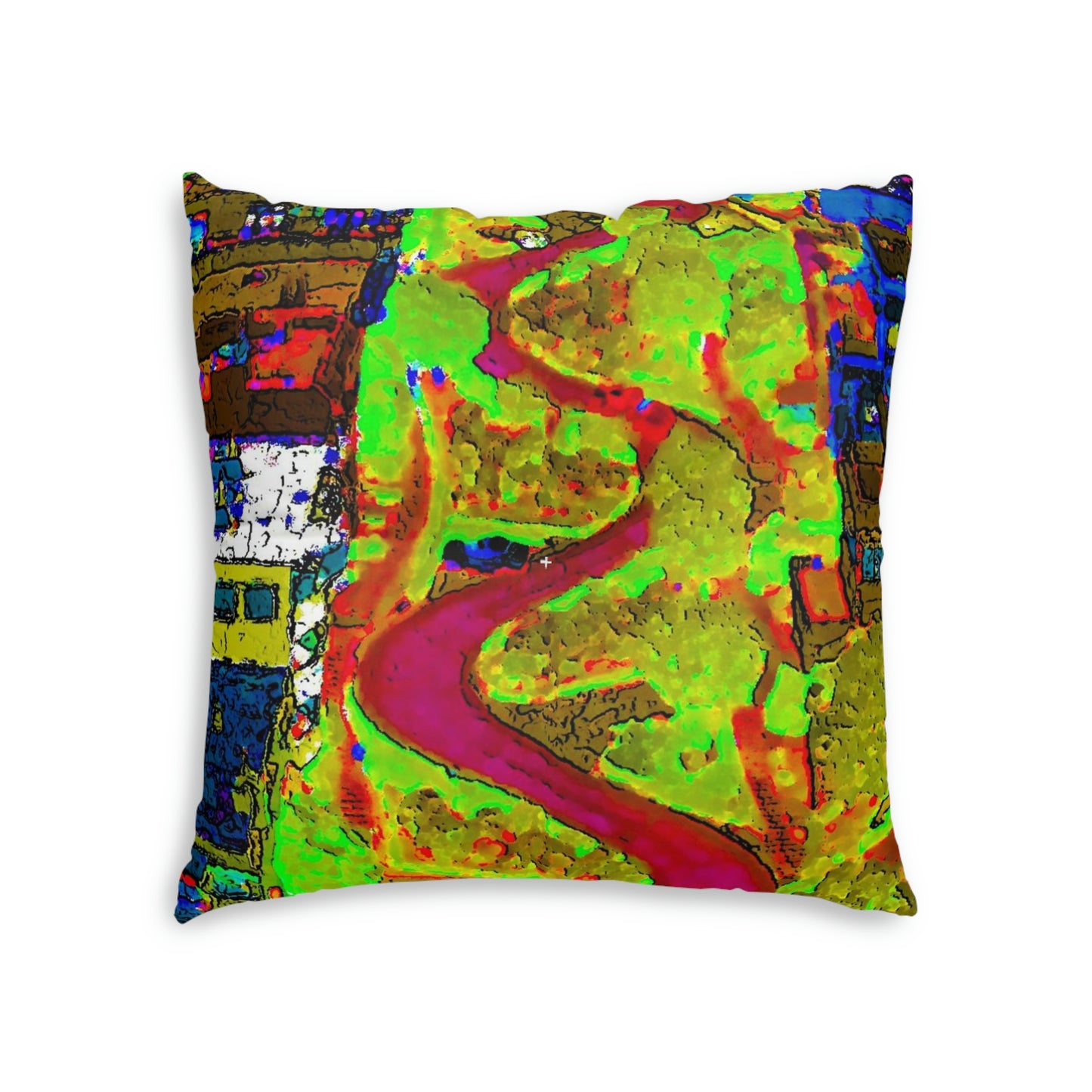 Tufted Floor Pillow, Square ... A Crazy Street ... 'Eight Winding Curve-Switchbacks' ... "Lombard Street, San Francisco, CA' ... Family Archives: 1970's ... Original Works ...