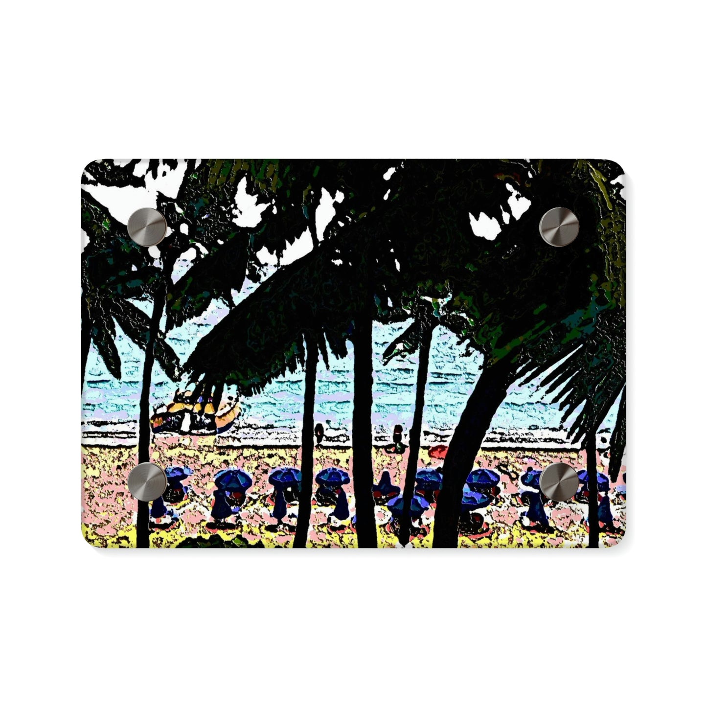 Acrylic Wall Art Panels ... "A Beautiful Beach Amongst The Palms" ... The Outrigger Waikiki, Honolulu, Oahu ... Original Works ...
