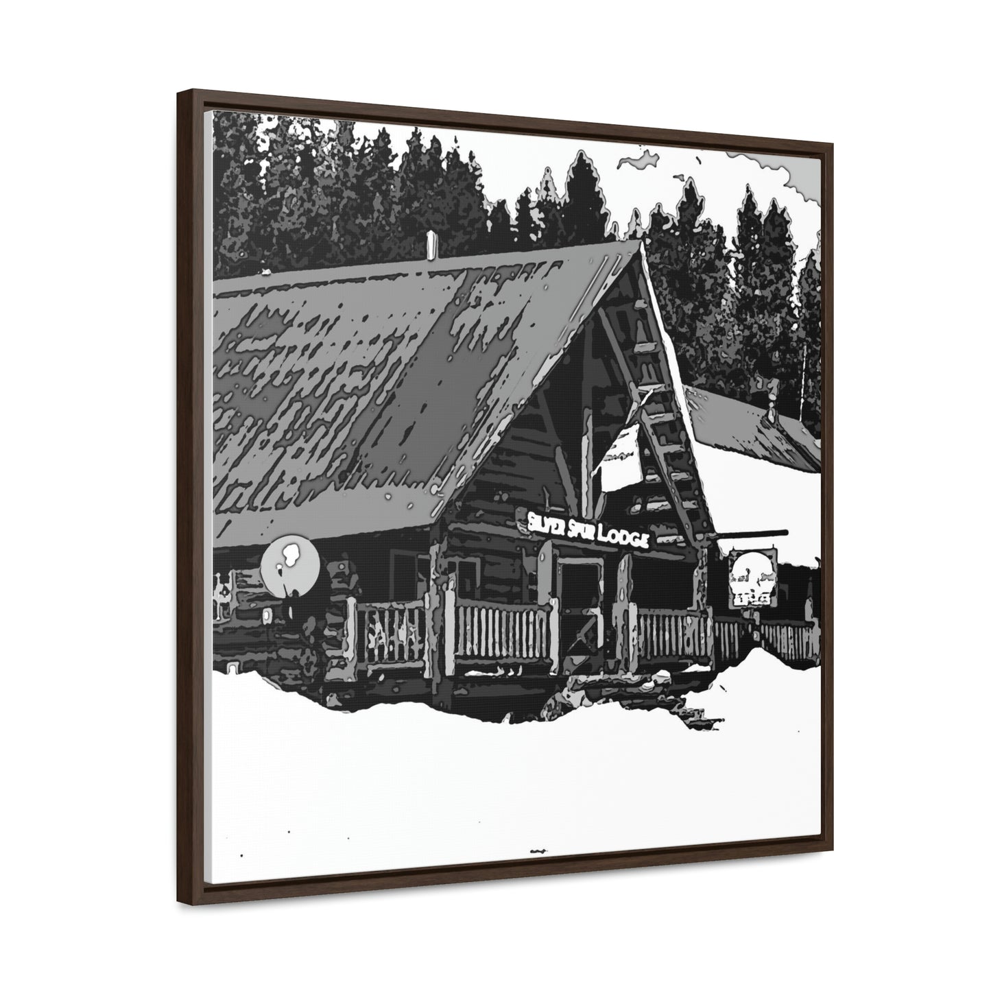 Gallery Canvas Wraps, Square Frame ... A Beautiful Lodge & Back-Country Outfitter In A Mountain Town ... 'Dixie, Idaho, November 2022' ... Original Works ...