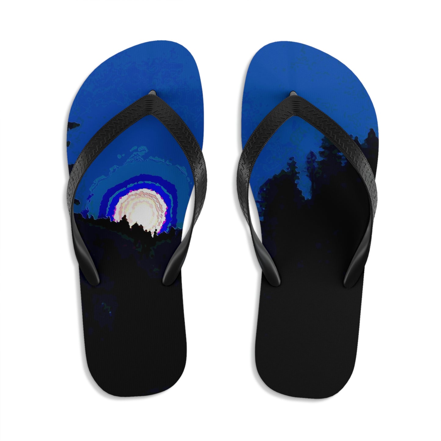 Unisex Flip-Flops ... "The Road Home" ...' Over The River & Through The Woods To? ...' ... Moonscape Near Elk City, Idaho ... Original Works ... 5Jan23 ...
