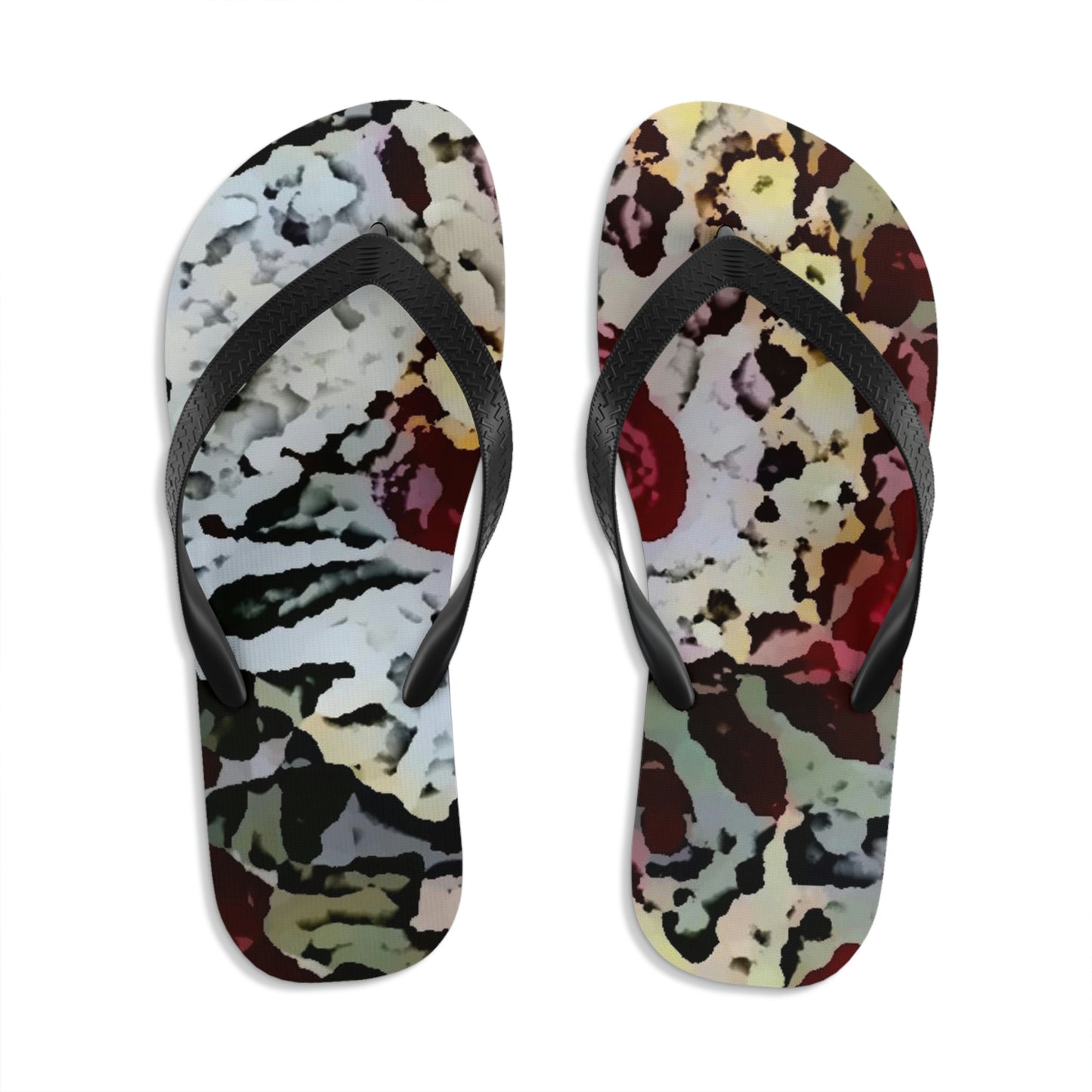 Unisex Flip-Flops ... "A Friendly Flower" ... Pointsettia 'Pointing' ... Original Works ... (Supplied Photograph) ...