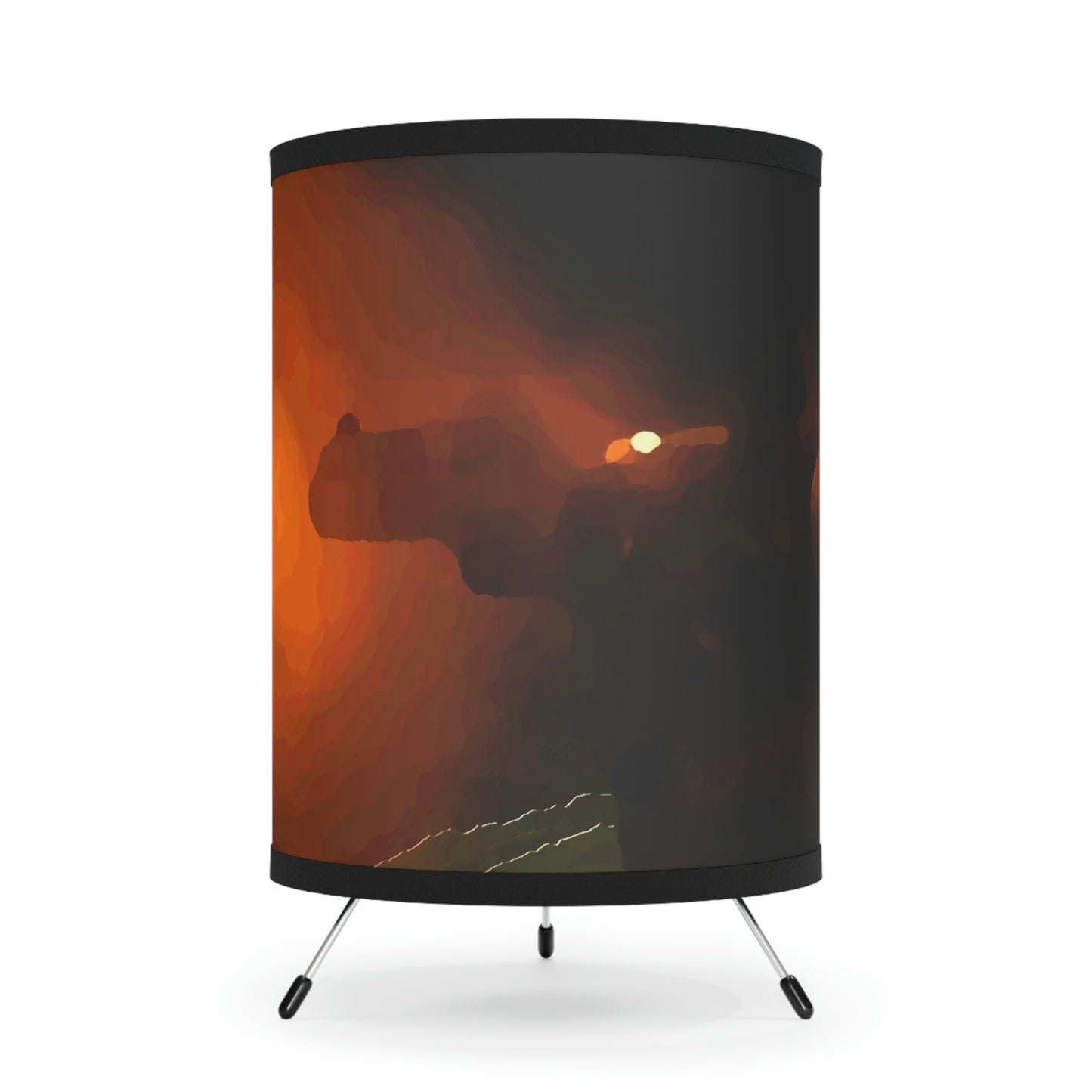 Tripod Lamp with High-Res Printed Shade, US\CA plug ... Ruger .357 Magnum Early-Morning-Target-Practice ... 'Circa April 2022' ... Original Works ...