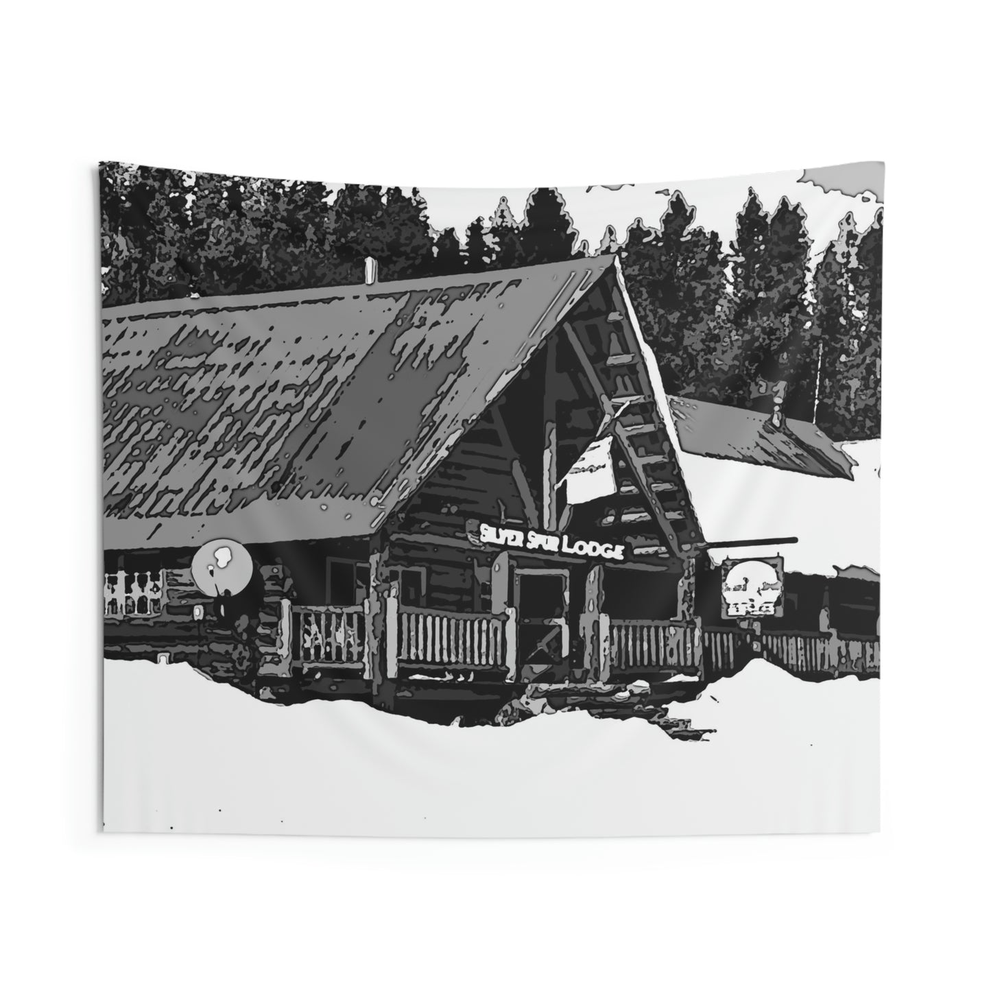 Indoor Wall Tapestries ... A Beautiful Lodge & Back-Country Outfitter In A Mountain Town ... 'Dixie, Idaho, November 2022' ... Original Works ...