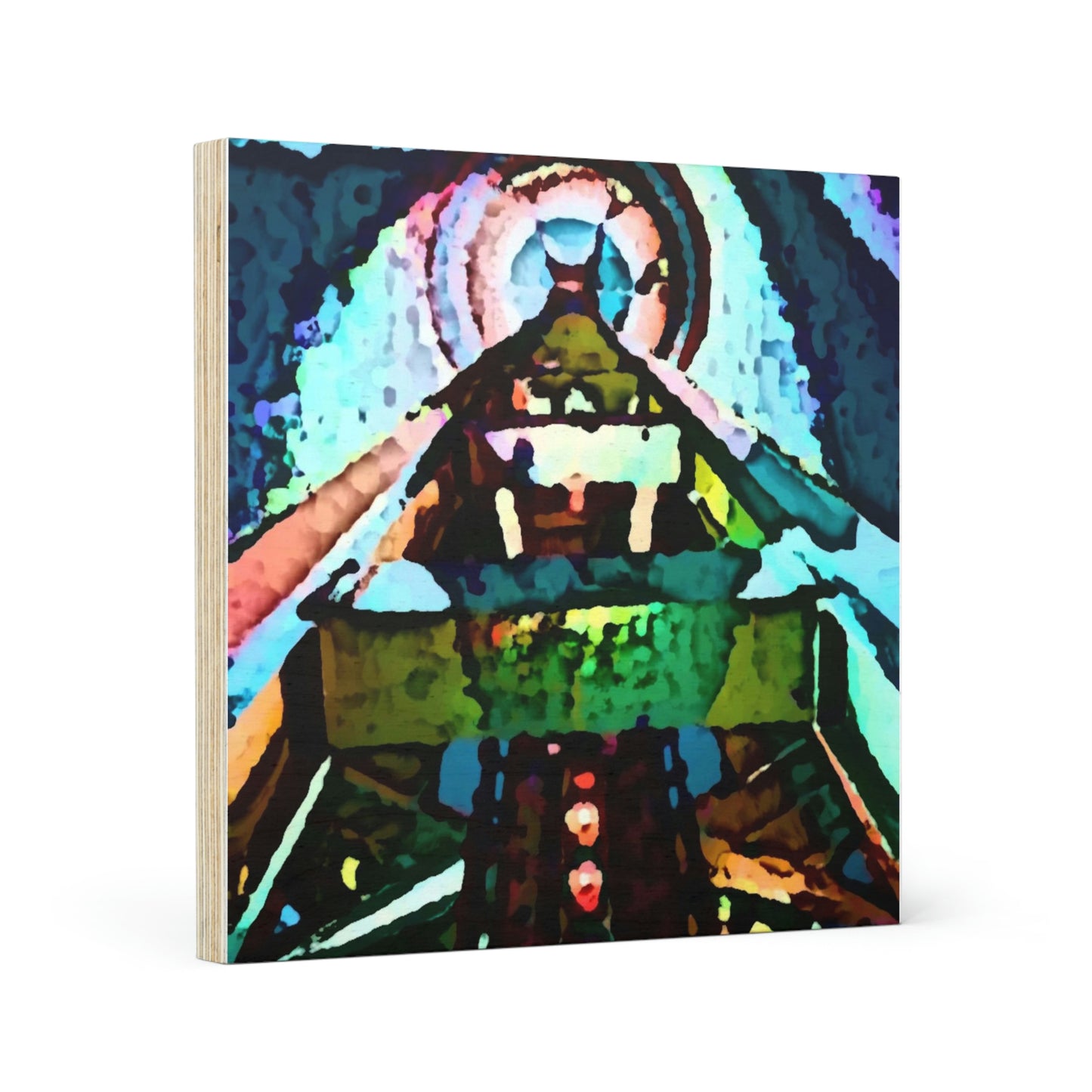 Wood Canvas ... 1962 ... "Seattle's World Fair" ... Below Space Needle 'Looking Up' ... On A Very Rainy Morning (Father's Family Photo). ... Original ...