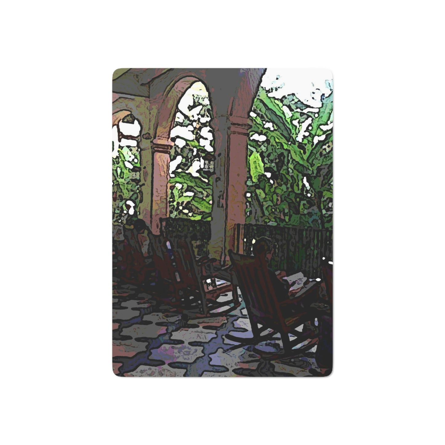 Custom Poker Cards ... Lanai & Rocking Chairs At: 'The Pink Palace' ... The Royal Hawai'ian ... Honolulu, HI ... '27Oct2014' ... Original Works ...