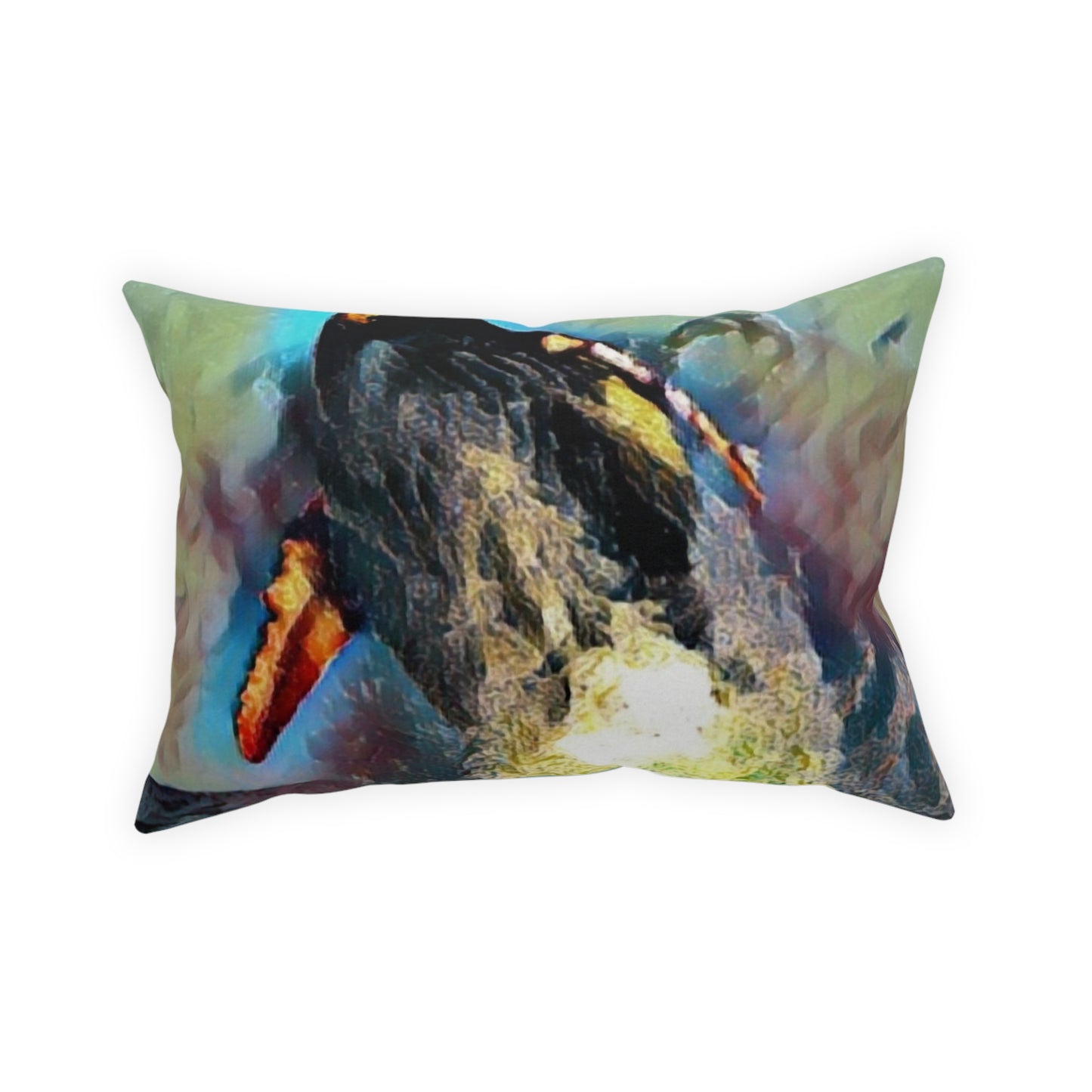 Broadcloth Pillow ... An Extraordinary Humpback Breach ... 'With Explosive Energy' ... Family Archives (KPH) ... Circa: 21st Century. Maui, HI ... Original Works ...