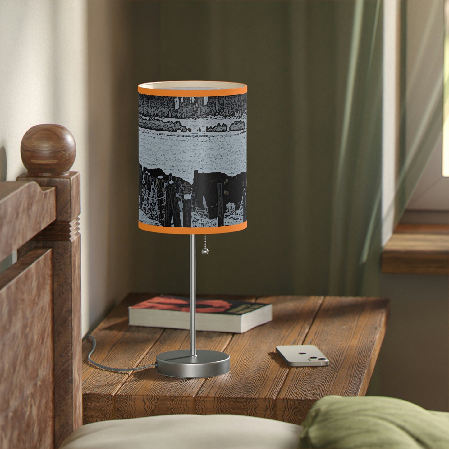 Lamp on a Stand, US|CA plug ... A Quiet Morning ... "Along The Red River & Nature Preserve Plateau" ... Jan23 ... Original Works ...