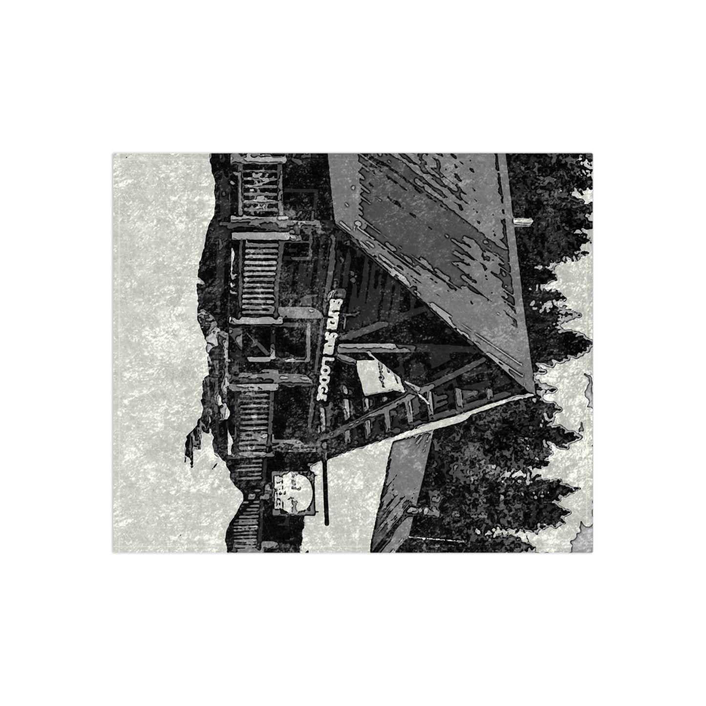 Crushed Velvet Blanket ... A Beautiful Lodge & Back-Country Outfitter In A Mountain Town ... 'Dixie, Idaho, November 2022' ... Original Works ...