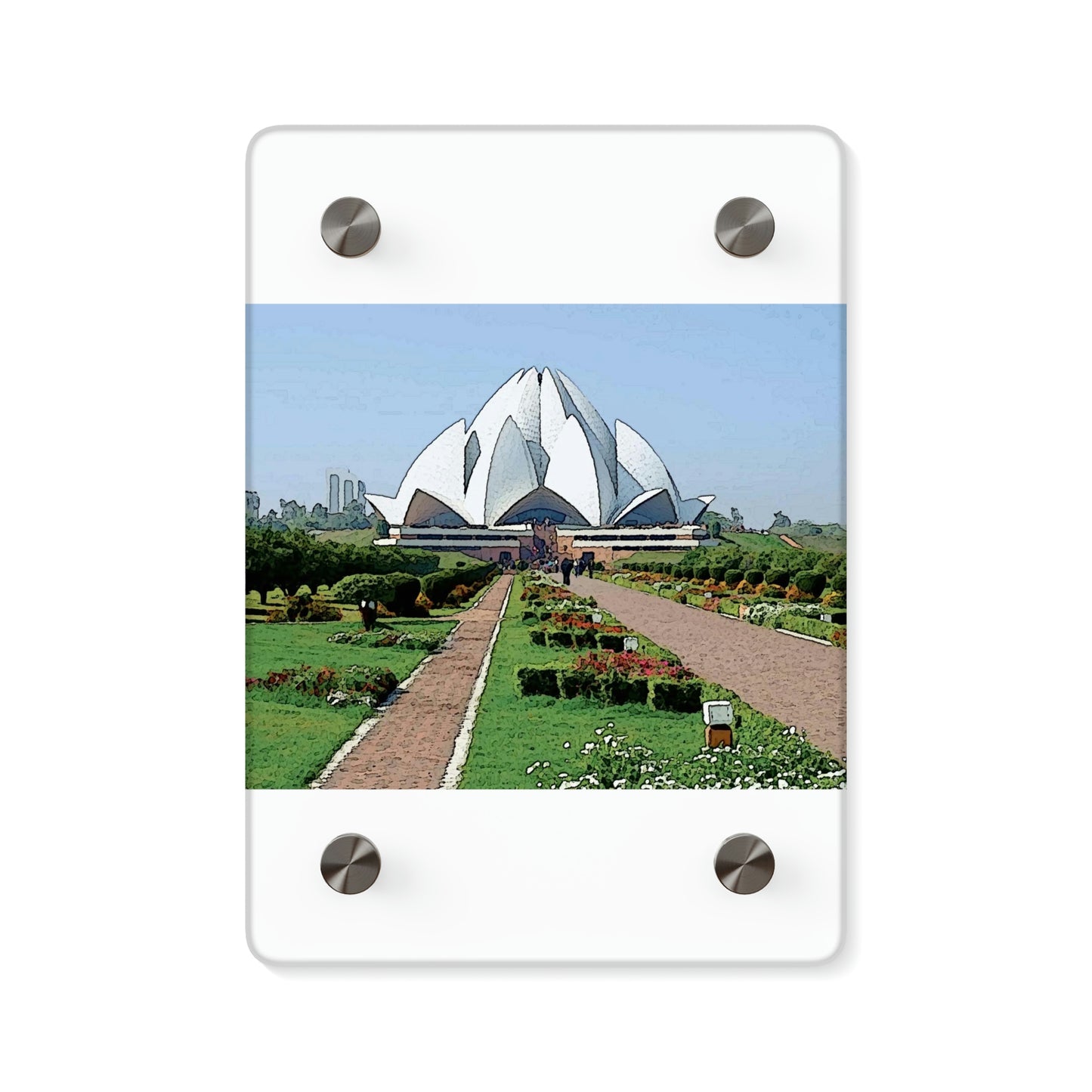 Acrylic Wall Art Panels ... 'Bahai'i House-Of-Worship' ... "Lotus Temple: Delhi, India, 2008" ... Original Works ...