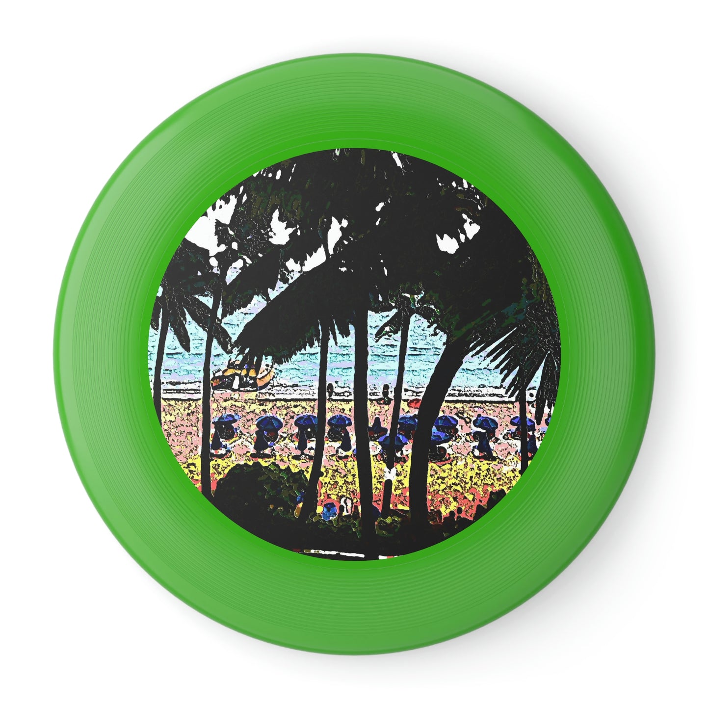 Wham-O Frisbee ...  "A Beautiful Beach Amongst The Palms" ... The Outrigger Waikiki, Honolulu, Oahu ... Original Works ...