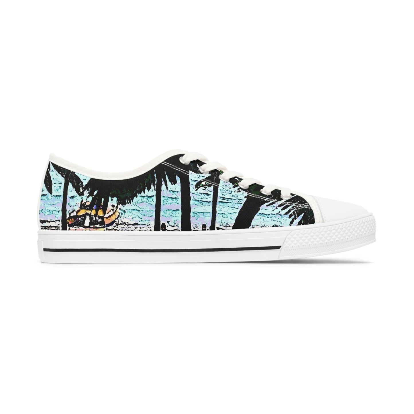 Women's Low Top Sneakers ... "A Beautiful Beach Amongst The Palms" ... The Outrigger Waikiki, Honolulu, Oahu ... Original Works ...