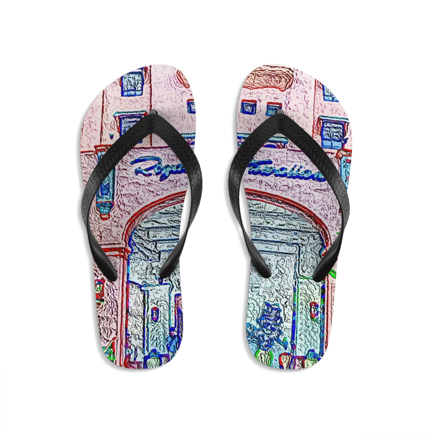Unisex Flip-Flops ... "La Grande Entree" At: 'The Pink Palace' ... The Royal Hawai'ian ... Honolulu, HI ... '27Oct2014' ... Original Works ...