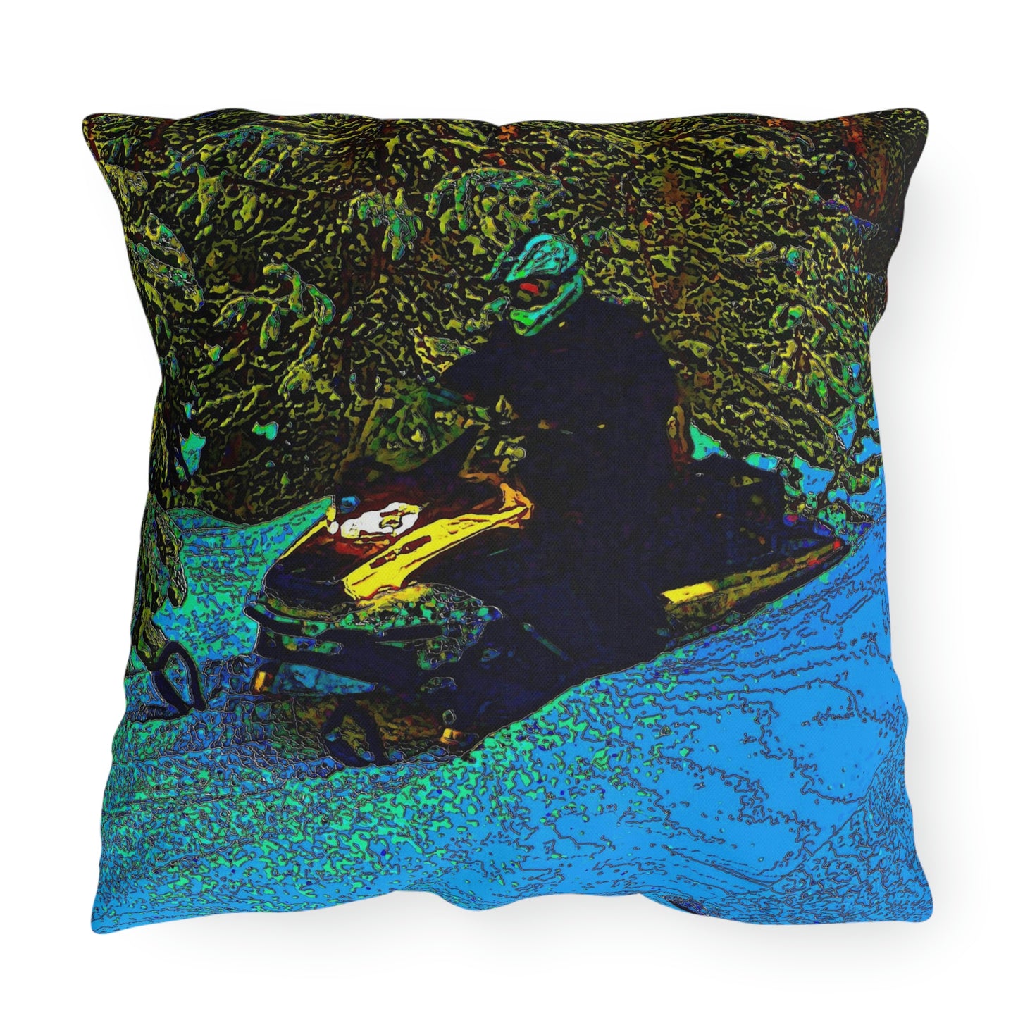 Outdoor Pillow .s ... Yep ... "Another Day ... Riding Through The Wilderness ... " ... February 2023 ... Original Works ...