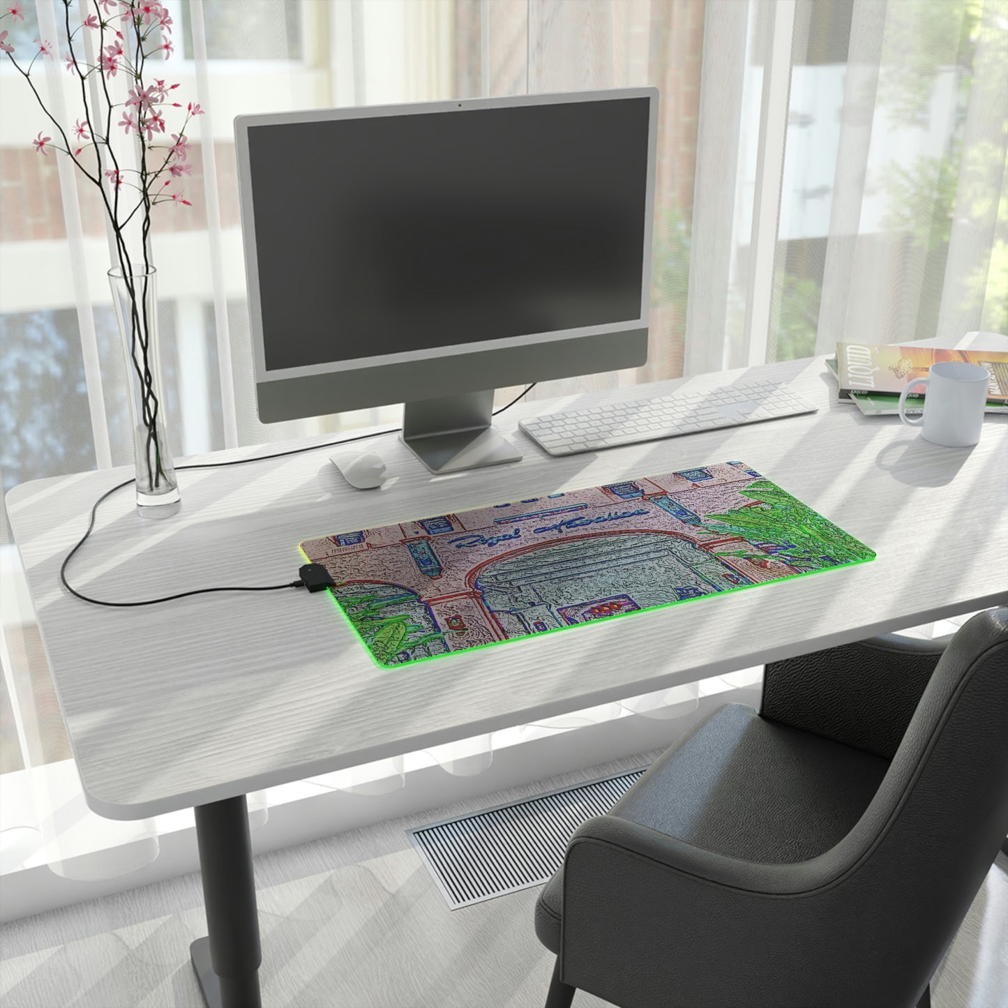LED Gaming Mouse Pad ... "La Grande Entree" At: 'The Pink Palace' ... The Royal Hawai'ian ... Honolulu, HI ... '27Oct2014' ... Original Works ...