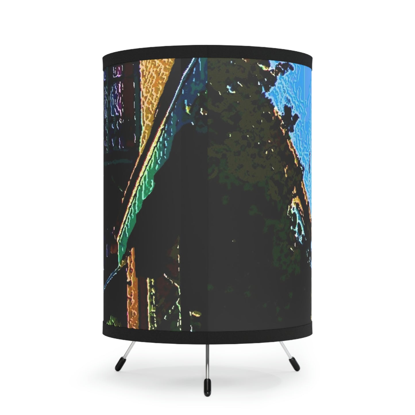 Tripod Lamp with High-Res Printed Shade, US\CA plug ...  Pioneer Square & Smith Tower ... 'That World Famous View' ... Colleague Supplied Photo ... Original Works ...