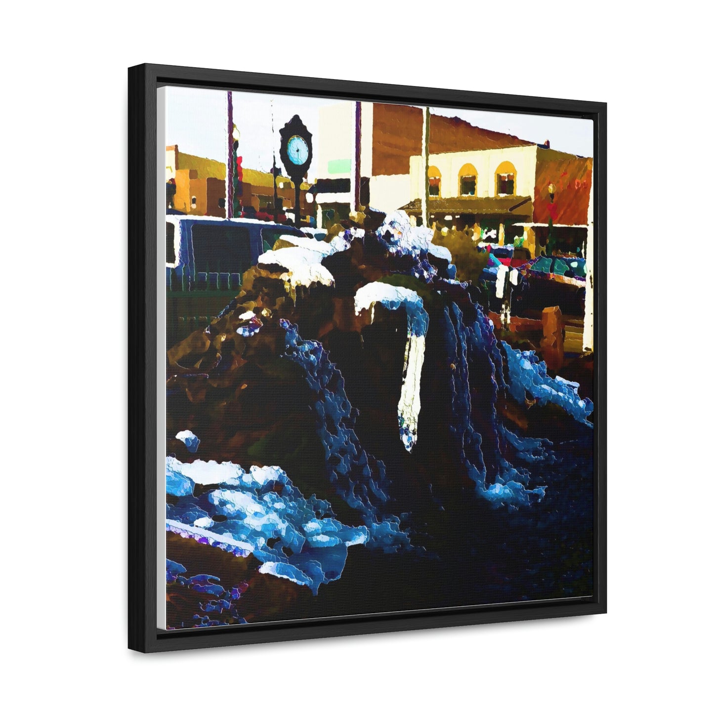 Gallery Canvas Wraps, Square Frame ...  "Ice & Water Sculpted" ... Downtown Grangeville, Idaho ... Adjacent To Irwin Pharmacy ... 5Jan23 ... Original Works ...