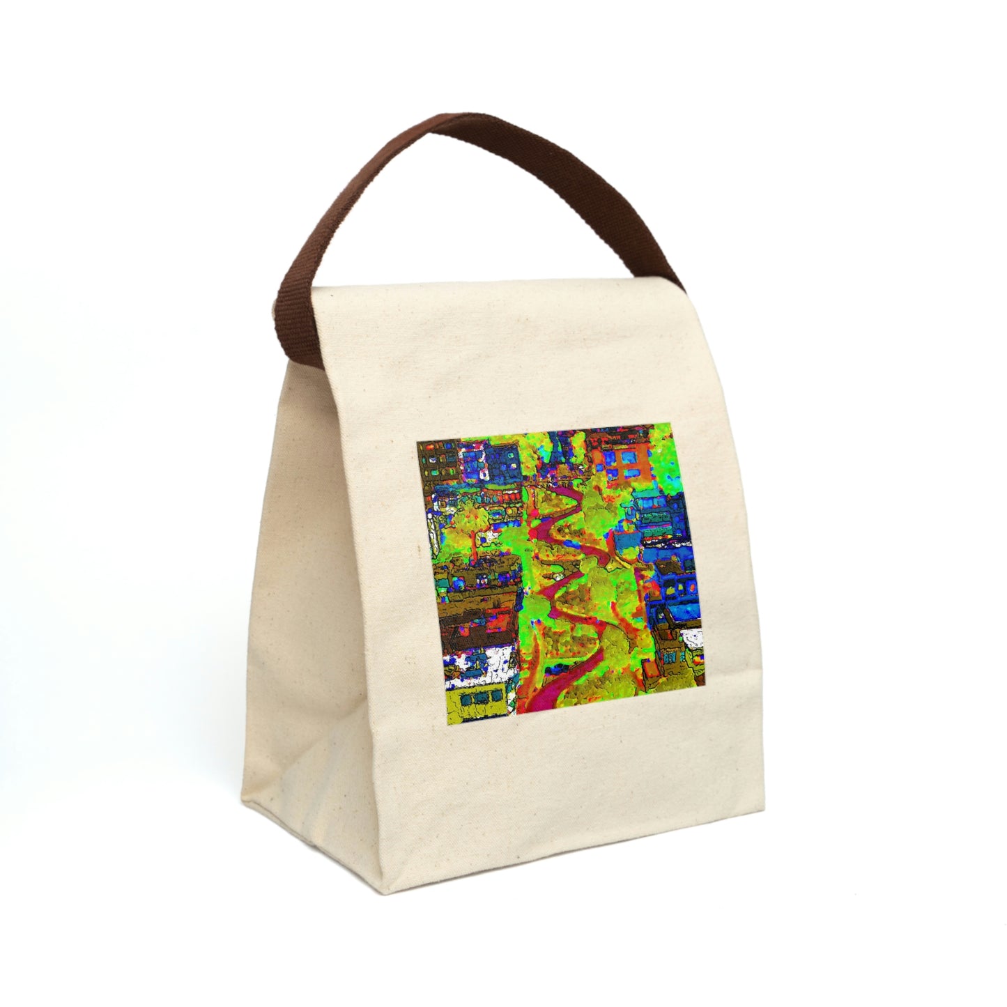 Canvas Lunch Bag With Strap ... A Crazy Street ... 'Eight Winding Curve-Switchbacks' ... "Lombard Street, San Francisco, CA' ... Family Archives: 1970's ... Original Works ...
