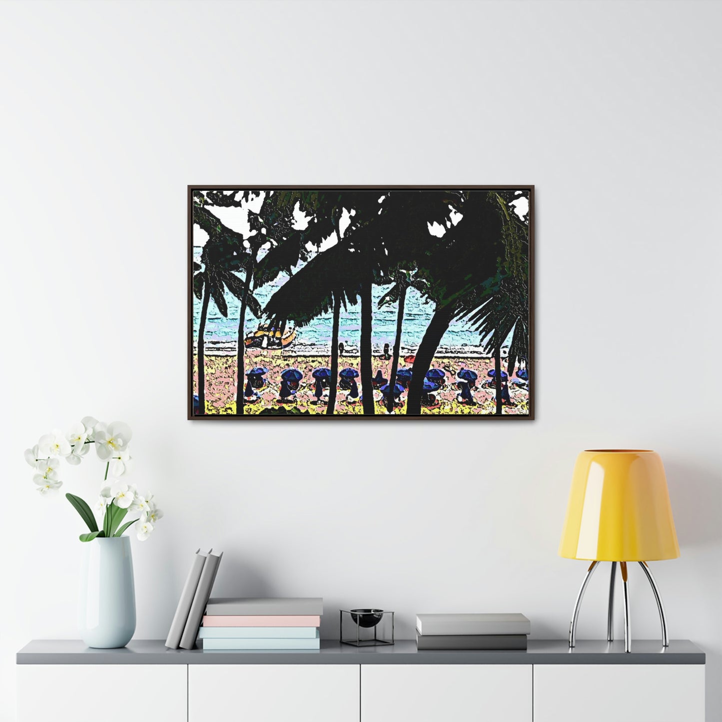 Gallery Canvas Wraps, Horizontal Frame ... "A Beautiful Beach Amongst The Palms" ... The Outrigger Waikiki, Honolulu, Oahu ... Original Works ...