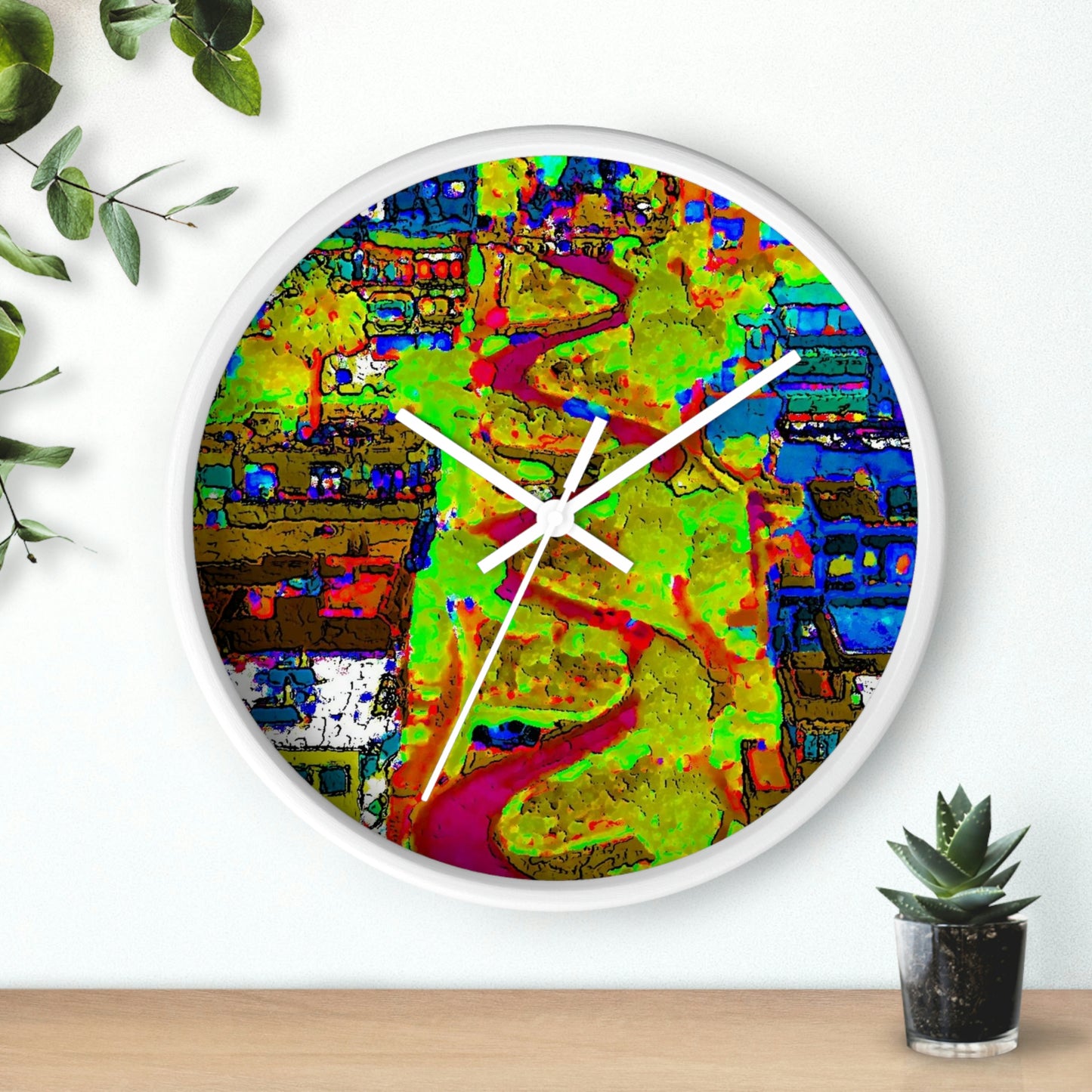 Wall clock ... A Crazy Street ... 'Eight Winding Curve-Switchbacks' ... "Lombard Street, San Francisco, CA' ... Family Archives: 1970's ... Original Works ...