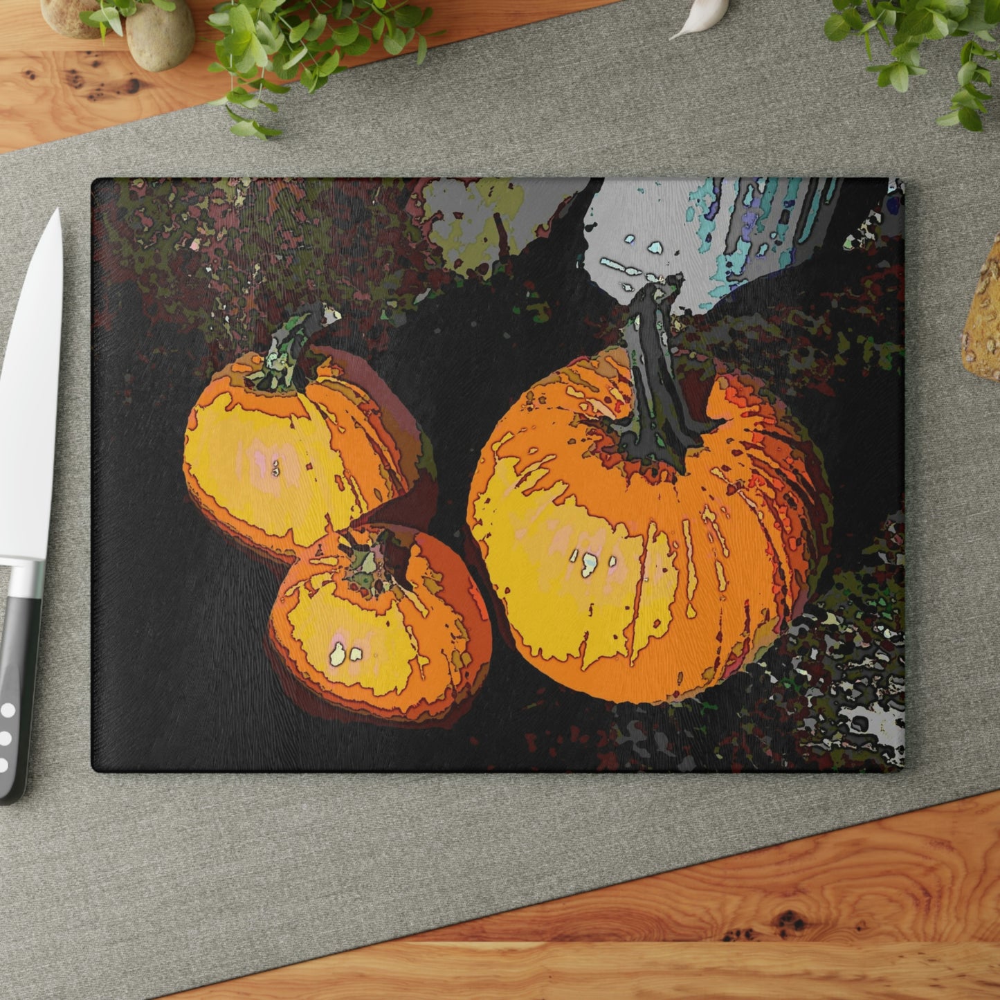 Glass Cutting Board ... "Carve Your Jack-O-Lanterns" & Dry Your Seeds 'On These' ...