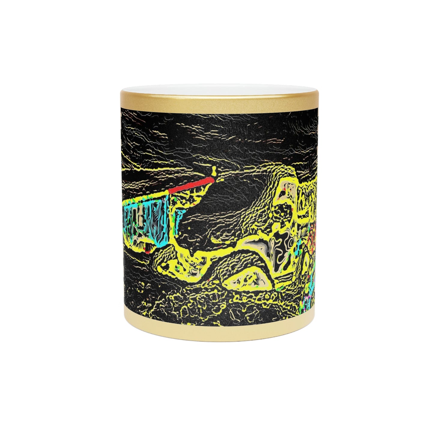 Metallic Mug (Silver\Gold) ... "Snow Vehicle In Snow Storm At-Rest" ... Circa 12Mar23 ... Central Idaho ... 18-Hours Rendering Time: Original Works ...