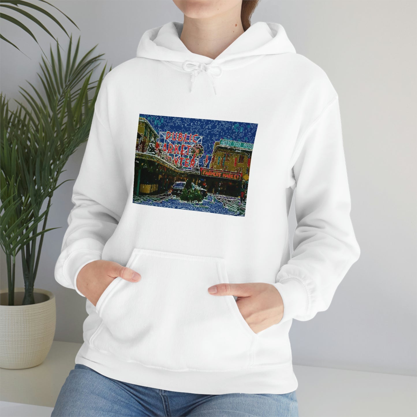Unisex Heavy Blend™ Hooded Sweatshirt ... Pike Place Market: 'The Public Market', Seattle, Washington. Circa Fall 2013 ...