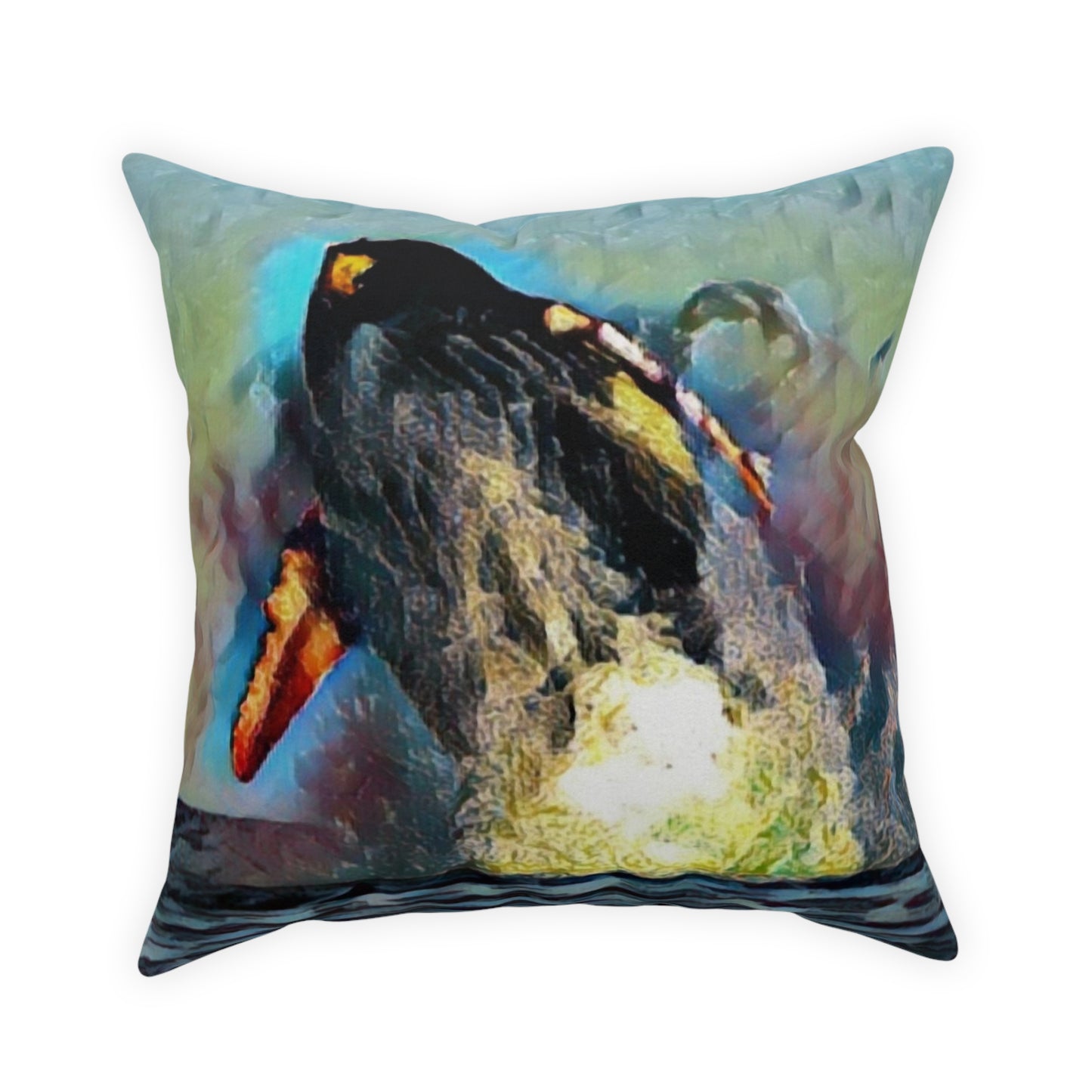 Broadcloth Pillow ... An Extraordinary Humpback Breach ... 'With Explosive Energy' ... Family Archives (KPH) ... Circa: 21st Century. Maui, HI ... Original Works ...