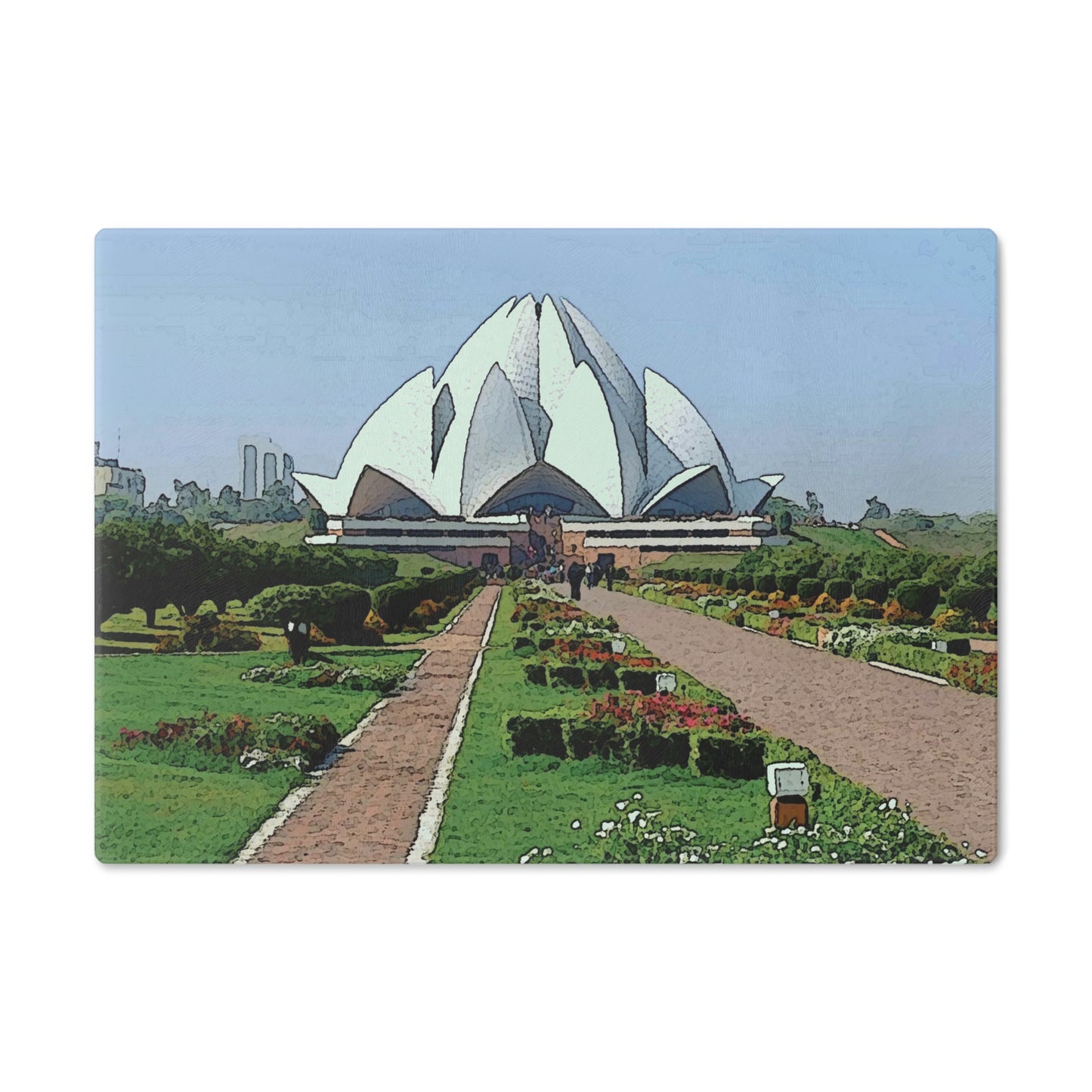 Cutting Board ... 'Bahai'i House-Of-Worship' ... "Lotus Temple: Delhi, India, 2008" ... Original Works ...