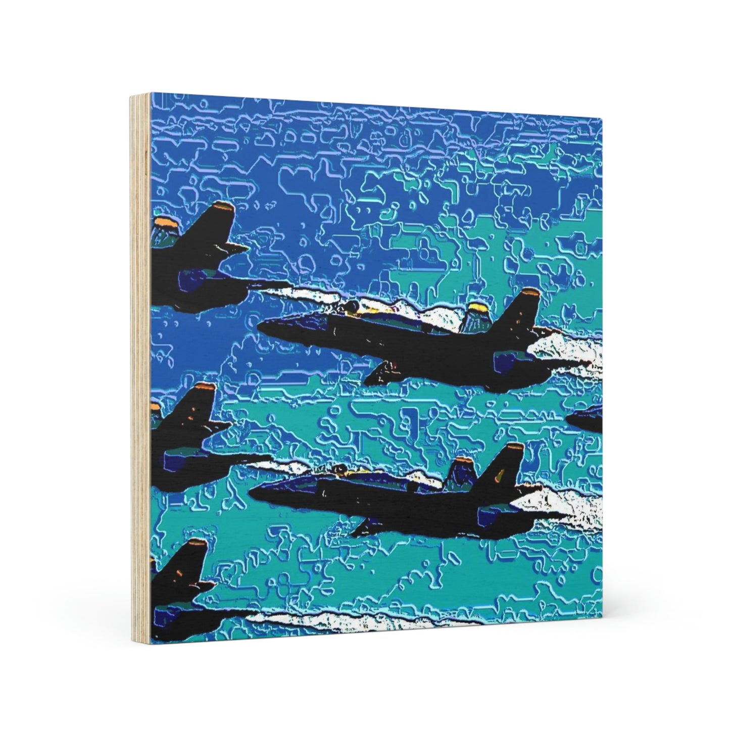 Wood Canvas ... Seattle Seafair ..."Blue Angels Run Over Lake Washington" ... Circa Mid 1980's ... Dr FJ Holt ... Original Works ...