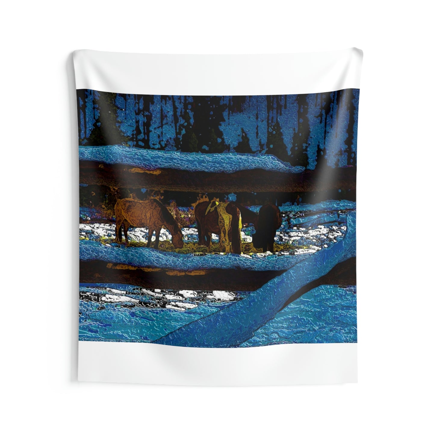 Indoor Wall Tapestries ...  A Horse ... A Saddle ...  Foraging Through The Snow ...  An_Asses 'Cry' ... Central Idaho, November 2022 ...  Original Works ..