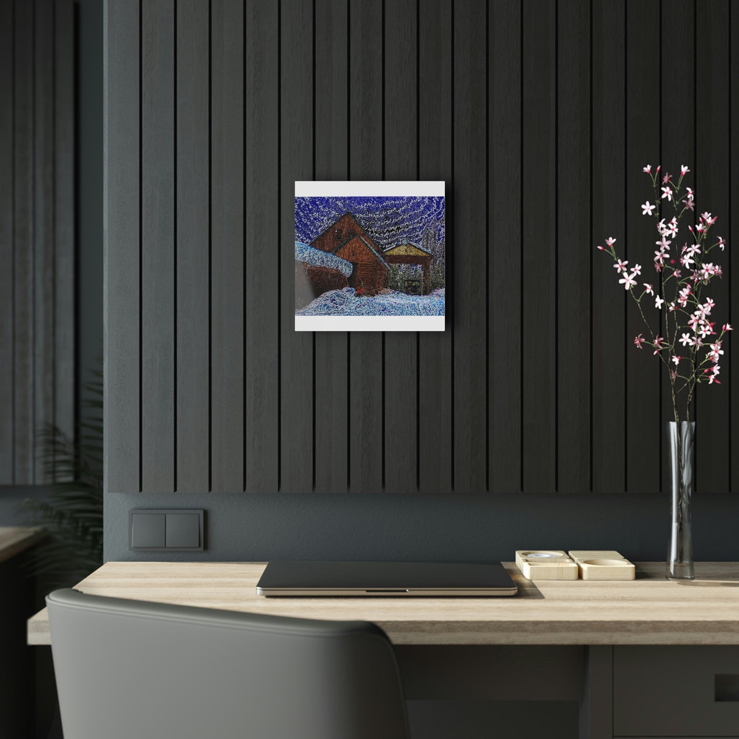 Acrylic Prints ... Van Gogh-Ian 'Inspired' Mountain Winter Paradise ... November 2022 ... Rhett Creek, Idaho ... Original Works ...