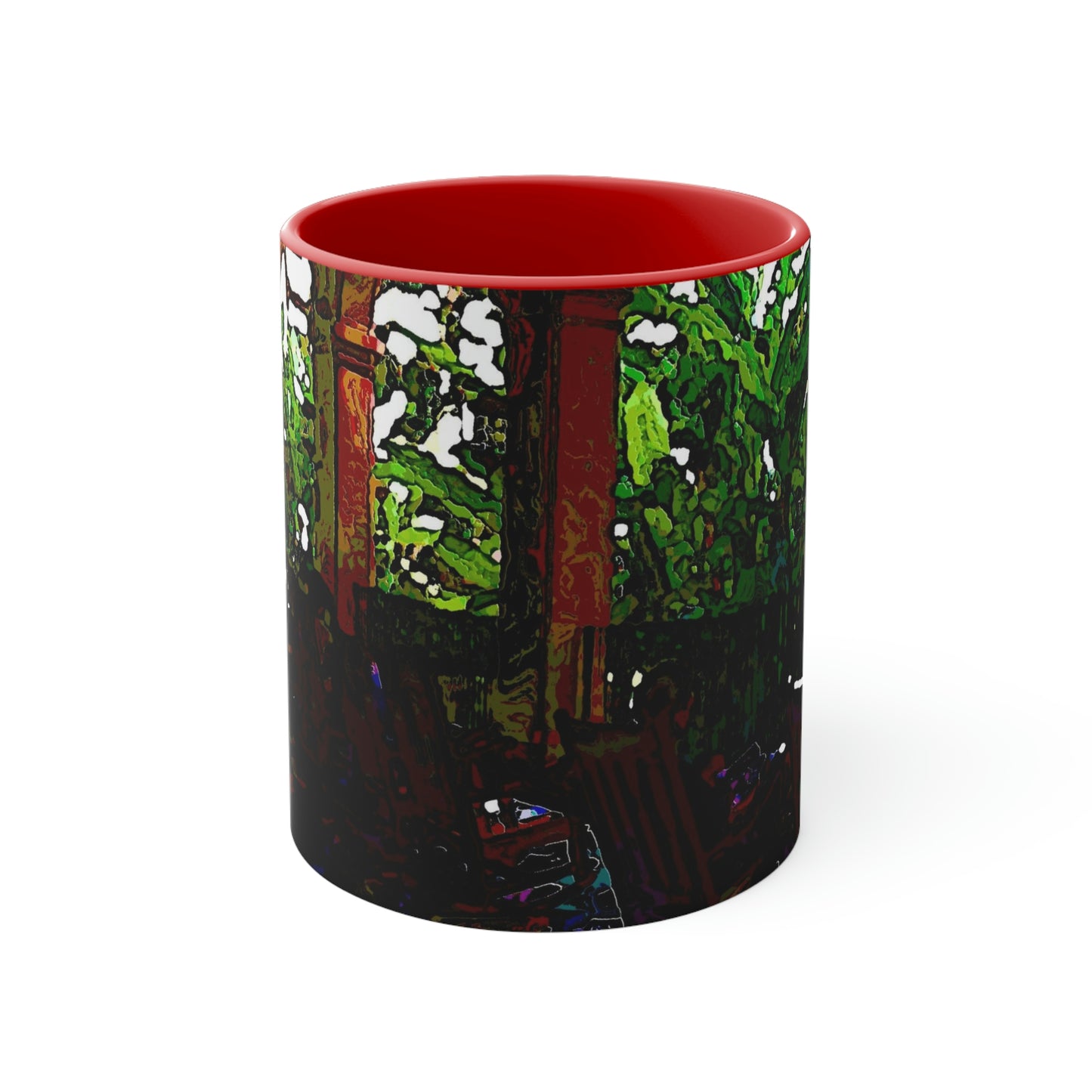 Accent Coffee Mug, 11oz ...  Lanai & Rocking Chairs At: 'The Pink Palace' ... The Royal Hawai'ian ... Honolulu, HI ... '27Oct2014' ... Original Works ...