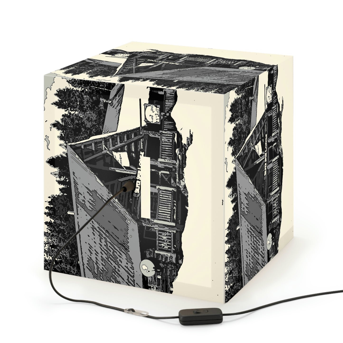 Light Cube Lamp ... A Beautiful Lodge & Back-Country Outfitter In A Mountain Town ... 'Dixie, Idaho, November 2022' ... Original Works ...