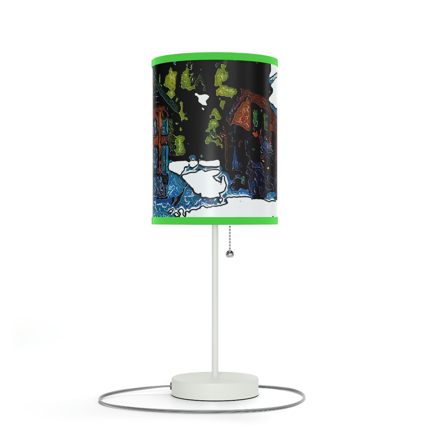 Lamp on a Stand, US|CA plug ... "A Rider Passeth-Through-It" ... Colors Galore & A Bit Of Impressionism ... Original Works. Winter 2021. Central Idaho. Rendering Time: 12 Hours ...