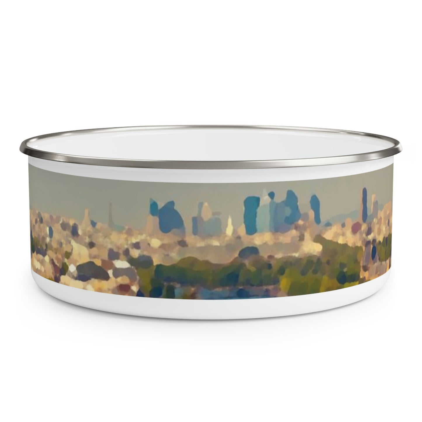 Enamel Bowl ... Au Paris ... "Along The River Seine" ... Barbara Joan Bonnell-Holt: 1972 ... Original Works ...