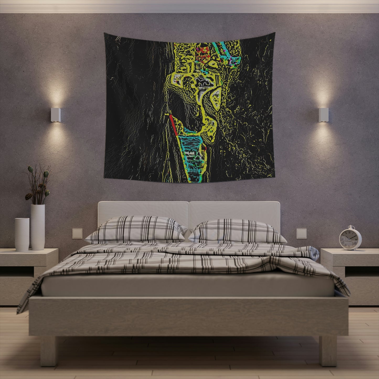 Printed Wall Tapestry ... "Snow Vehicle In Snow Storm At-Rest" ... Circa 12Mar23 ... Central Idaho ... 18-Hours Rendering Time: Original Works ...