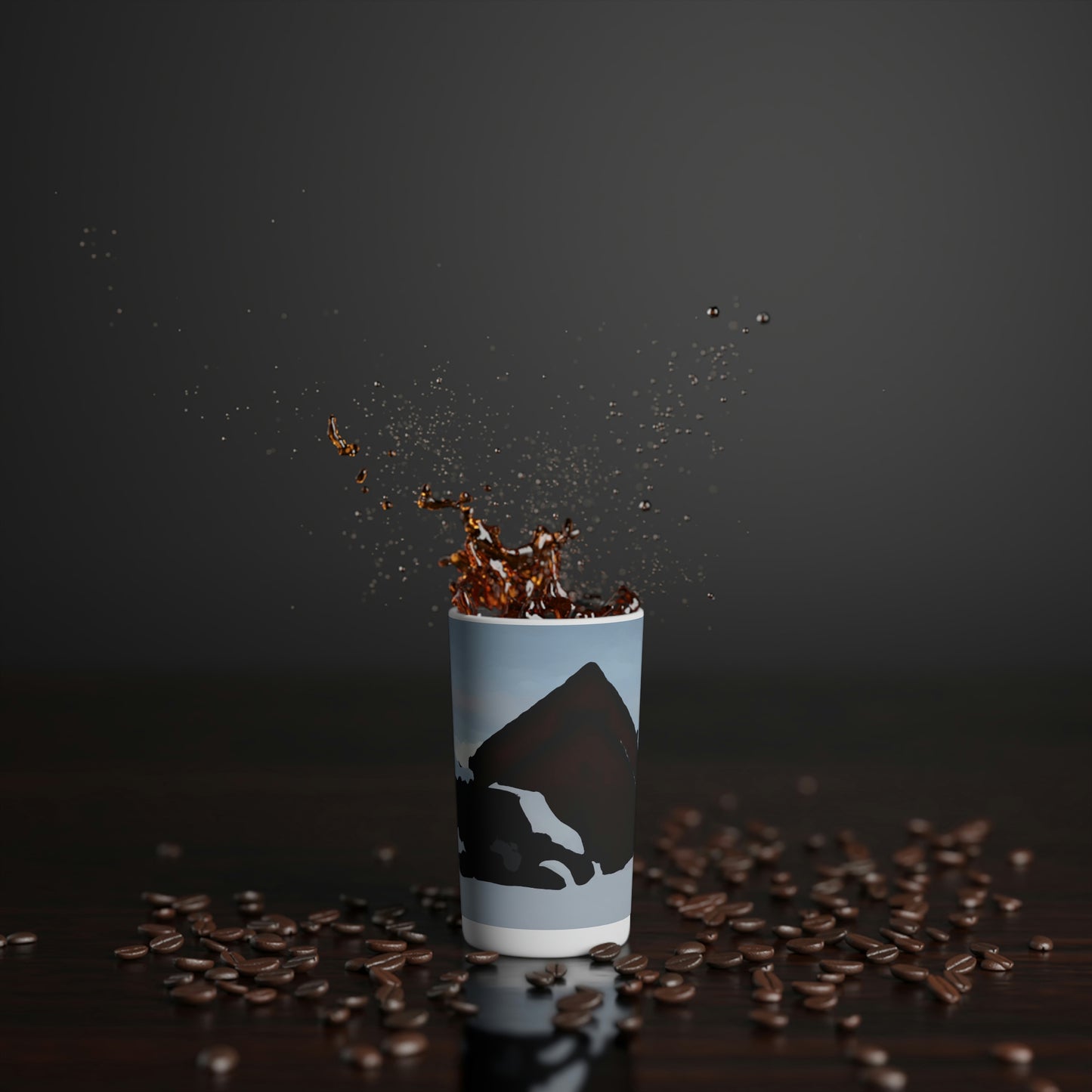 Conical Coffee Mugs (3oz, 8oz, 12oz) ... After An Intense Snow Storm ... 'Digging Out' ... A Vehicle & Cabin "In The Mountains" ... March 2023 ... Original Works ...